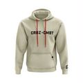 Slab tri-blend pullover hoodie, sand/black/red