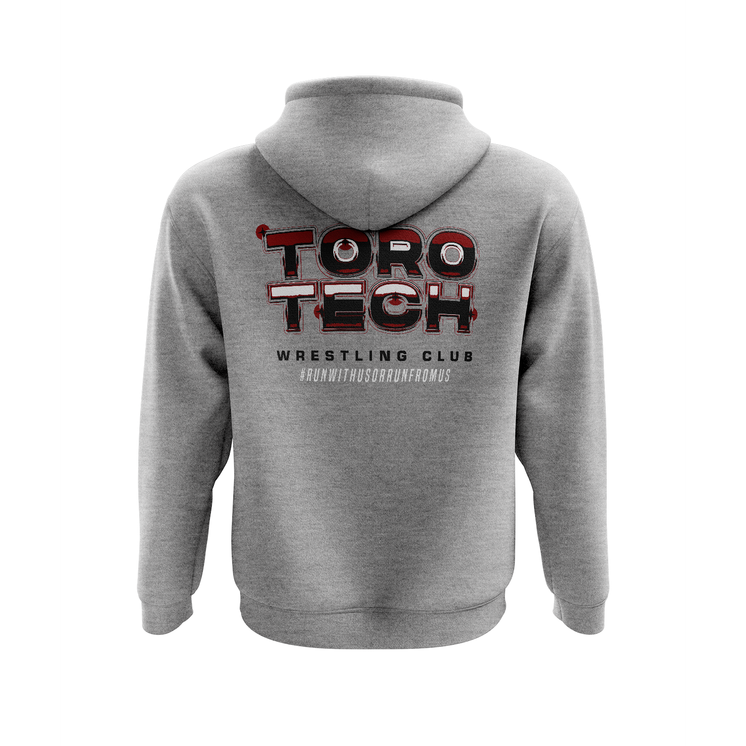 ToroTech 50/50 pullover hoodie Bull, maroon on athl. grey