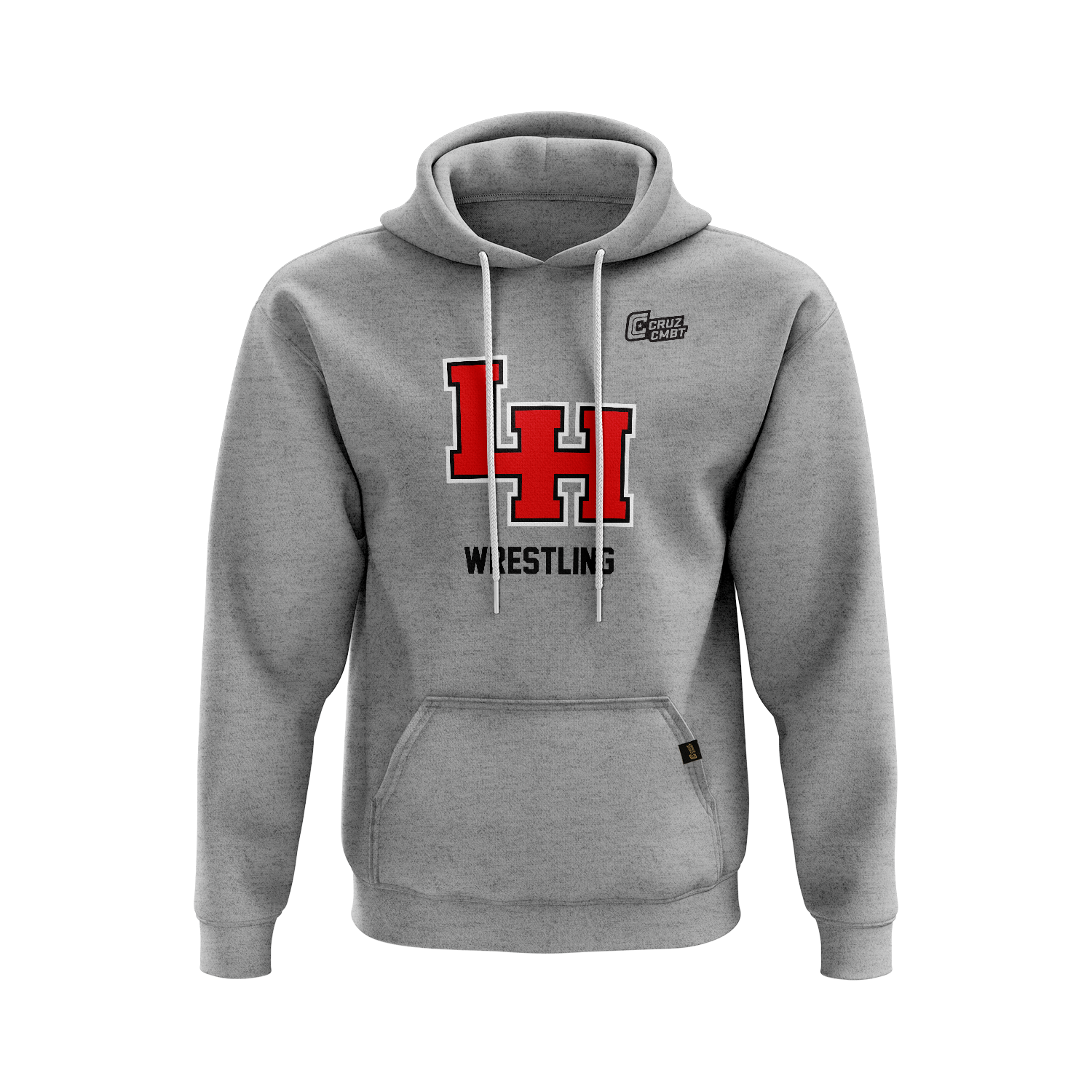 Lake Highlands pullover hoodie Wrestling Interlock, athl. grey