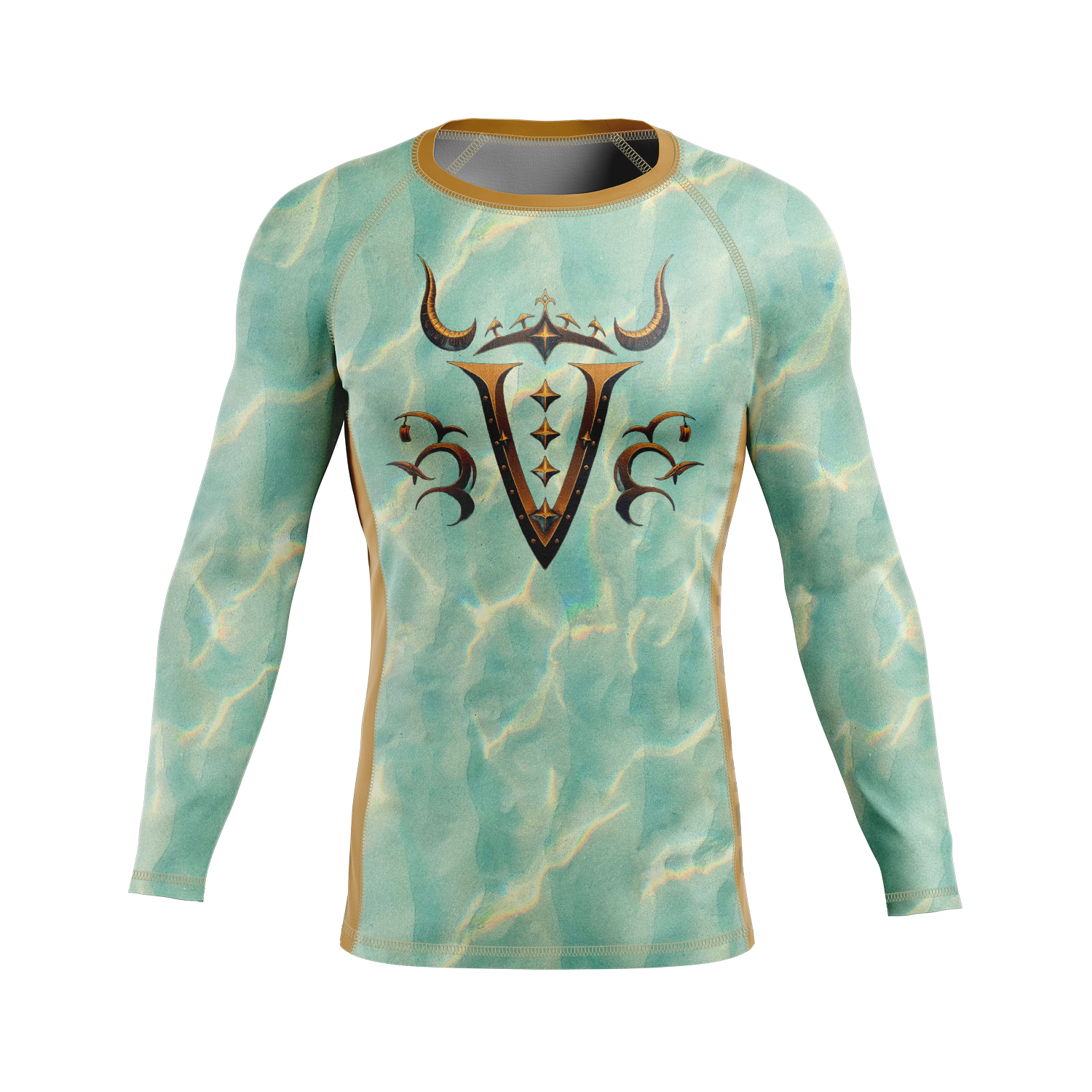 Convictions men's rash guard Deep Water, blue