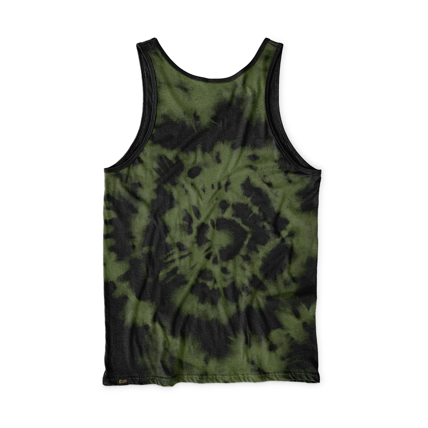 Base Collection men's performance tank, tie-dye o.d. green