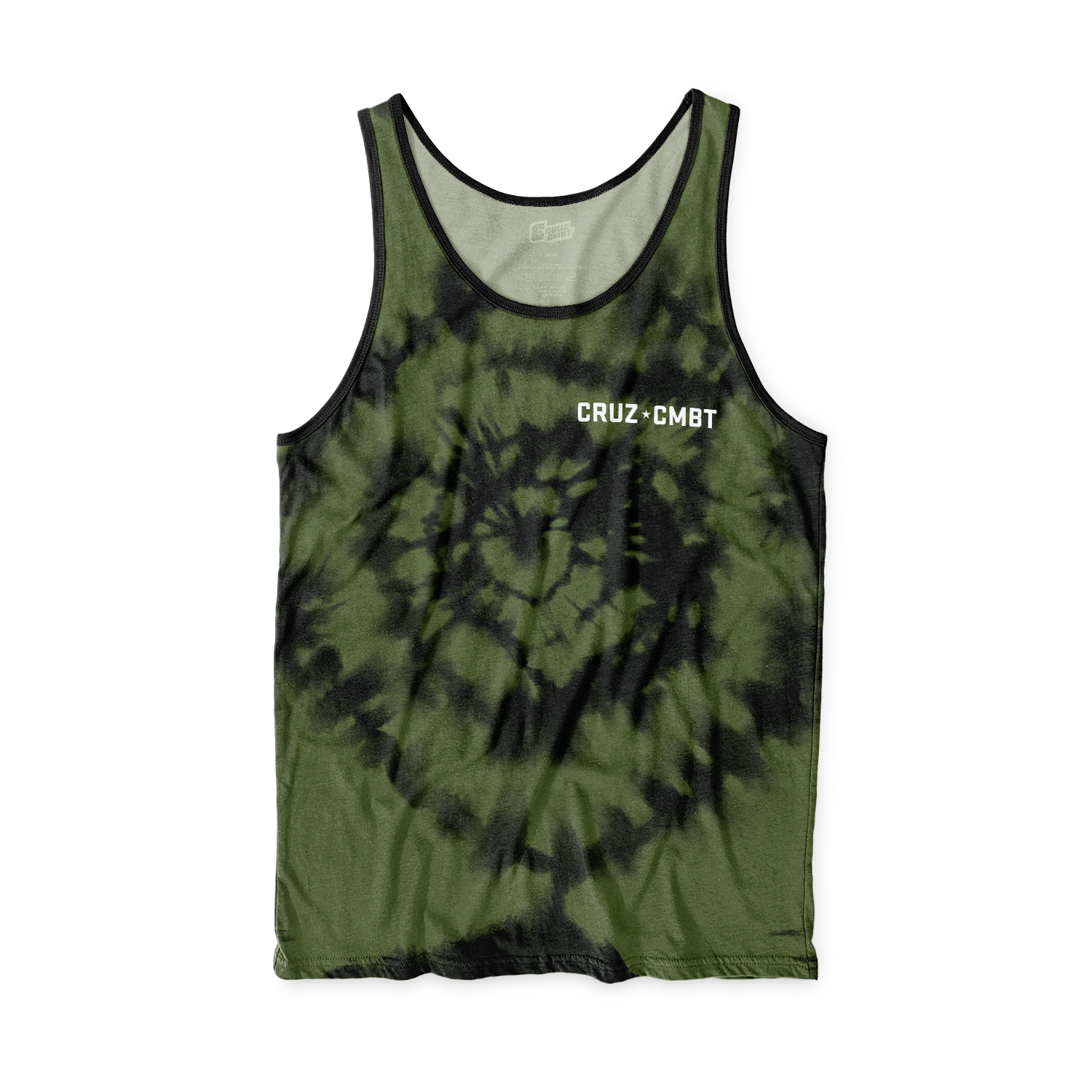 Base Collection men's performance tank, tie-dye o.d. green