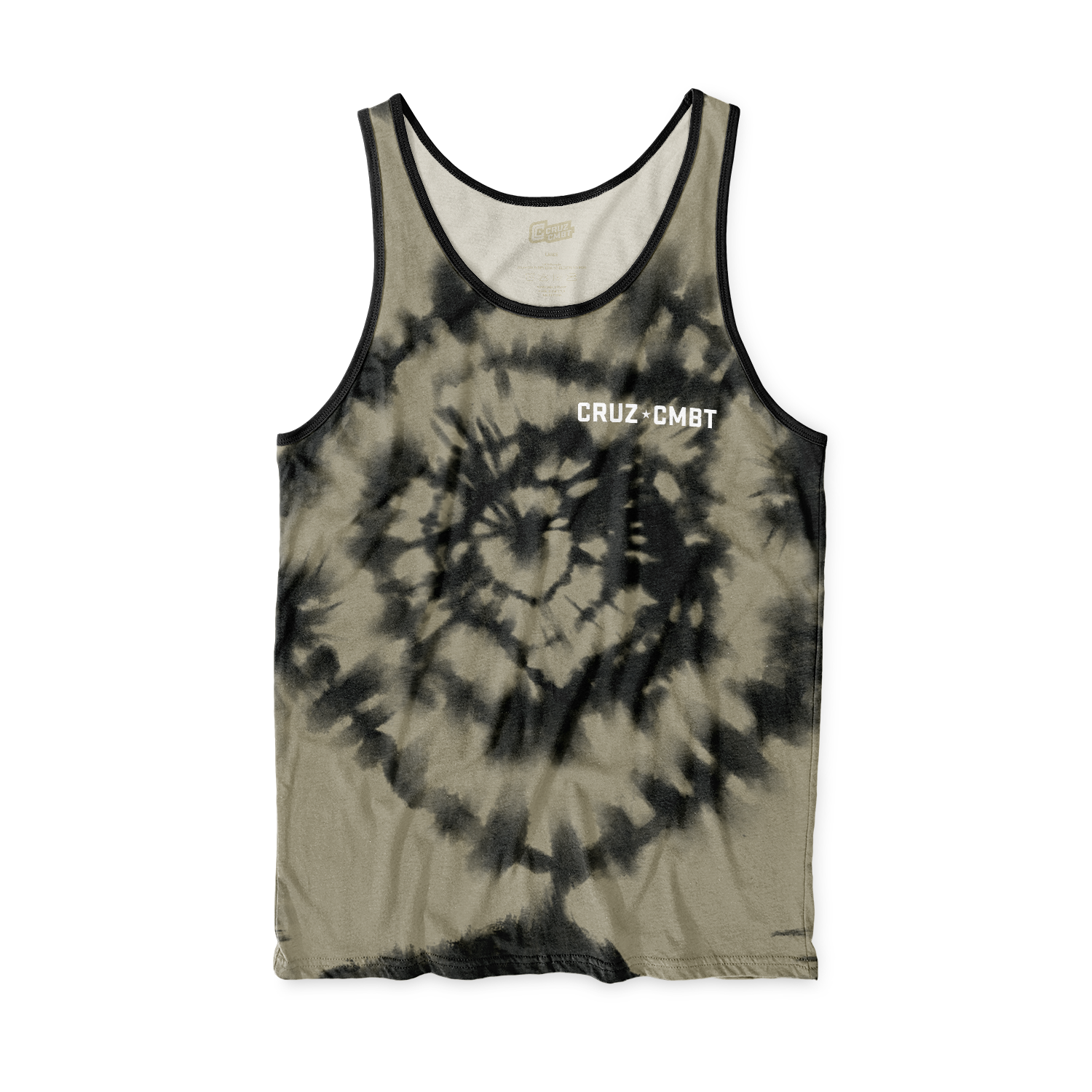 Base Collection men's performance tank, tie-dye gold