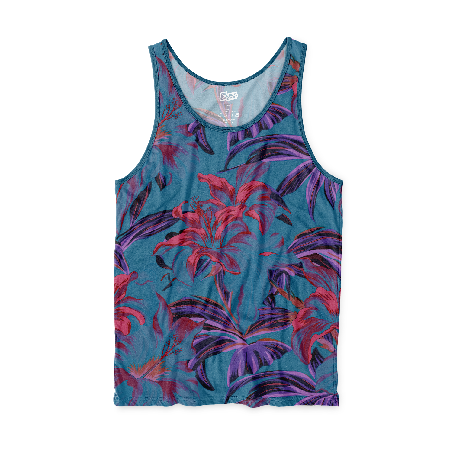 Tropical floral tank top on a white background