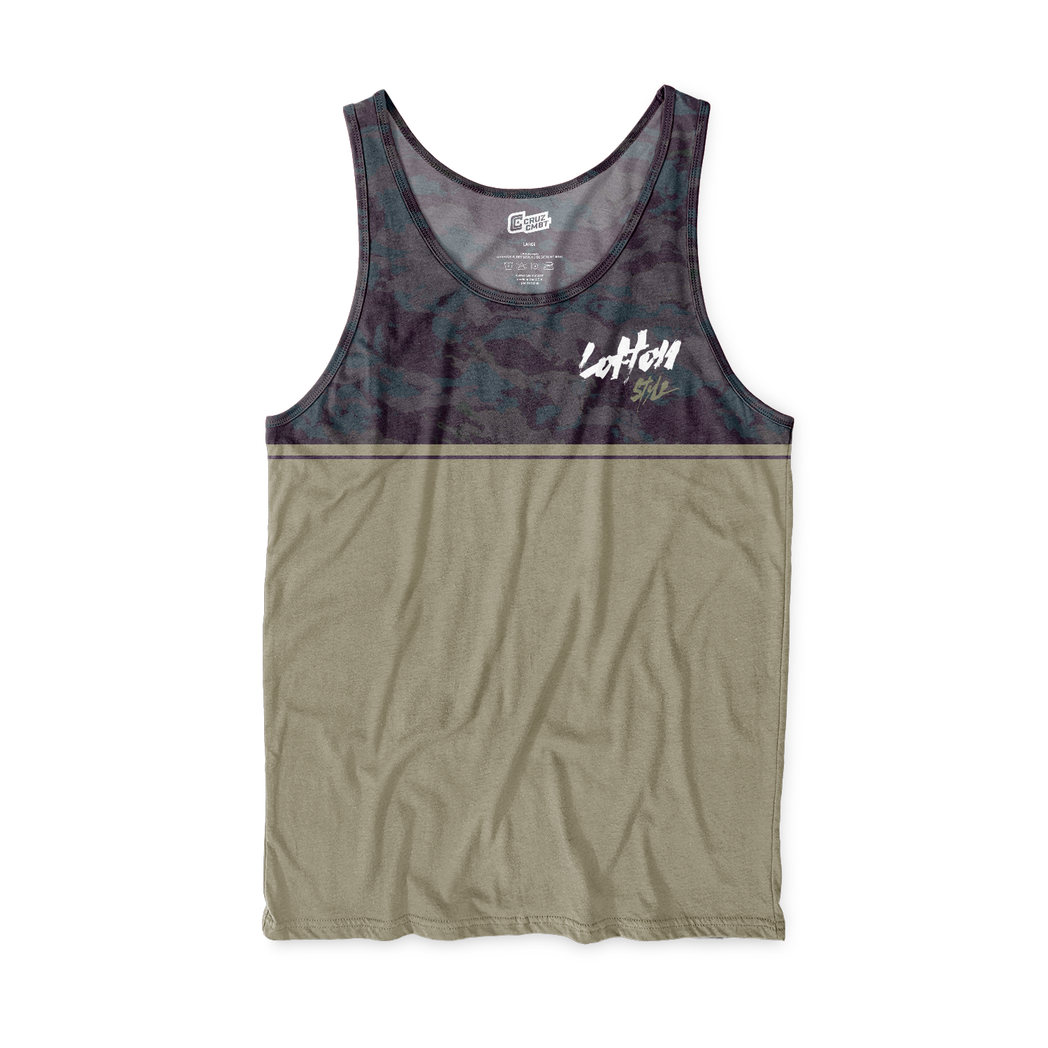 Lofton Style performance tank Sumi Camo Block, gold/purple