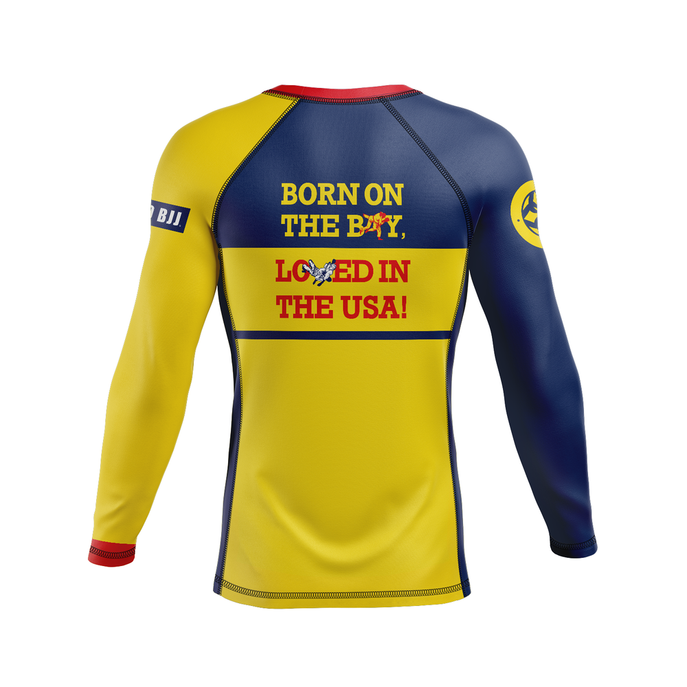 410 Academy men's rash guard Old Bay, blue and yellow