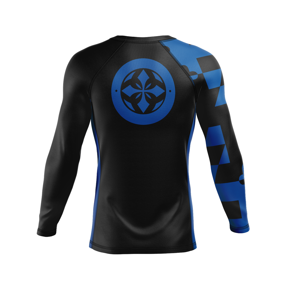 410 Academy men's rash guard Ranked, black and blue