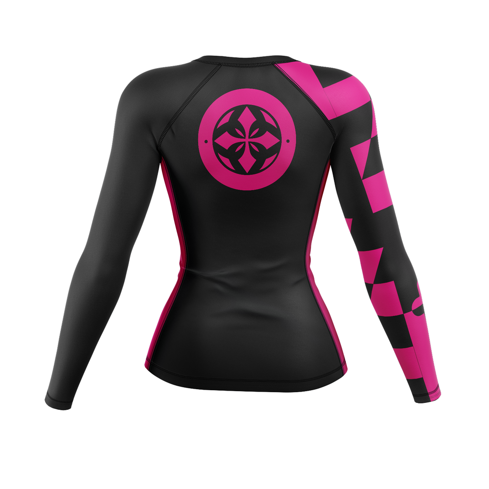 410 Academy women's rash guard Ranked, black and pink