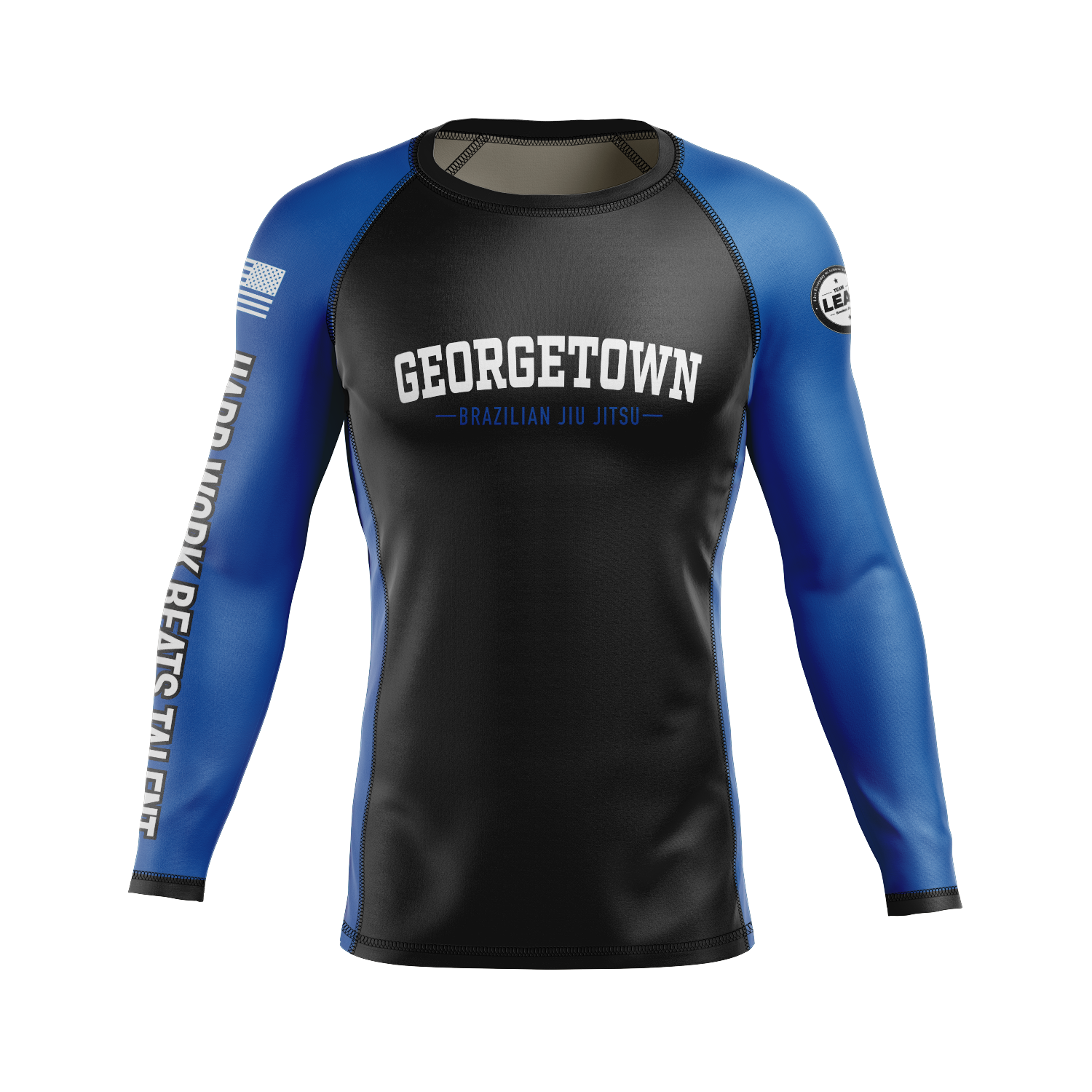 GTX BJJ men's rash guard Standard Issue Ranked, black/blue