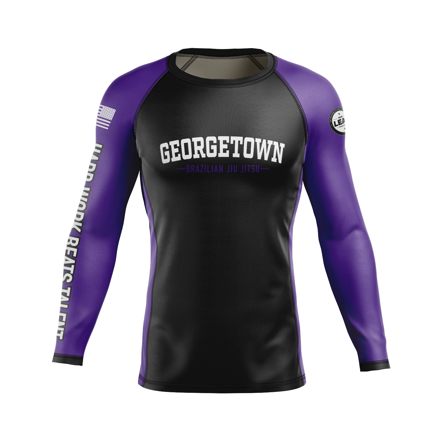 GTX BJJ men's rash guard Standard Issue Ranked, black/purple