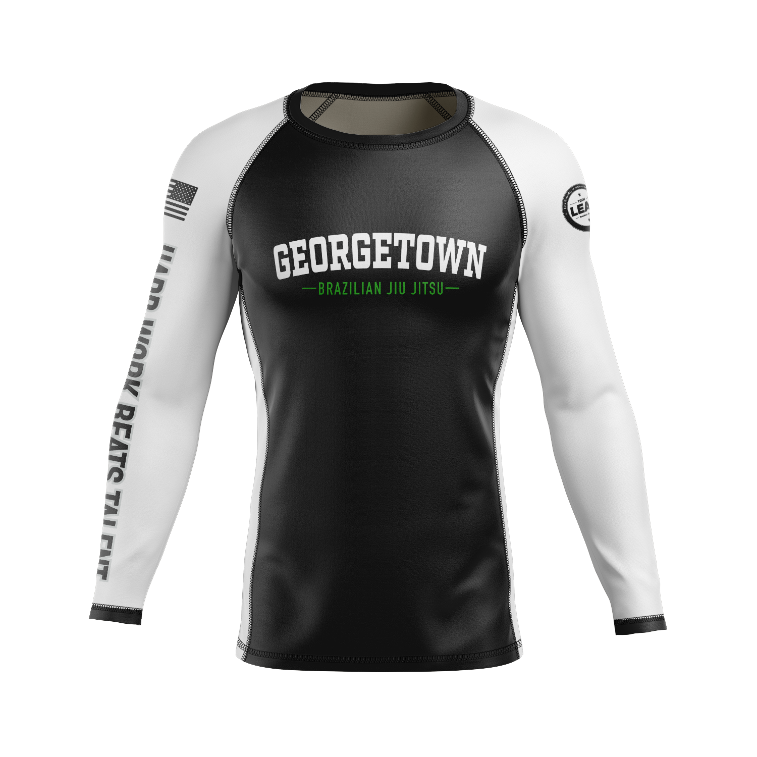 GTX BJJ men's rash guard Standard Issue Ranked, black/white