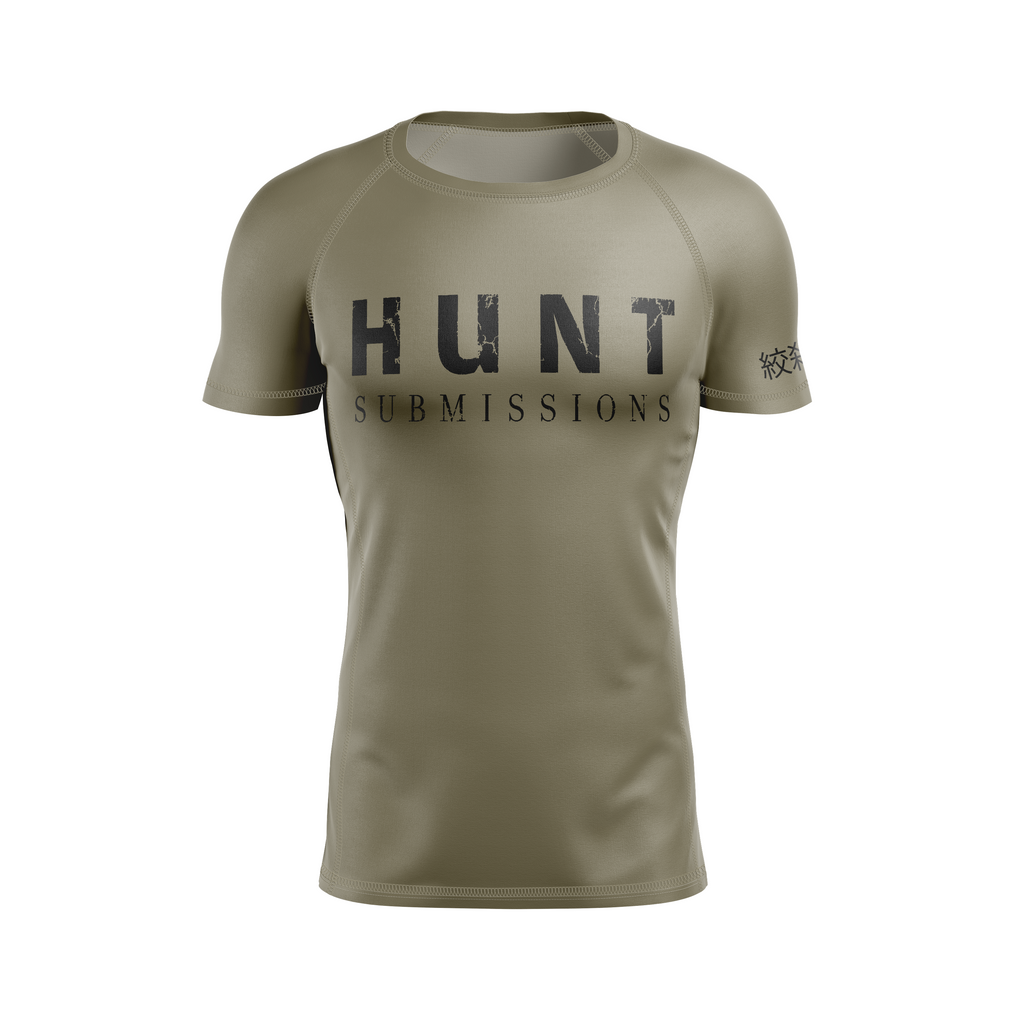 WTX Jiu Jitsu men's rash guard Hunt Submissions, gold