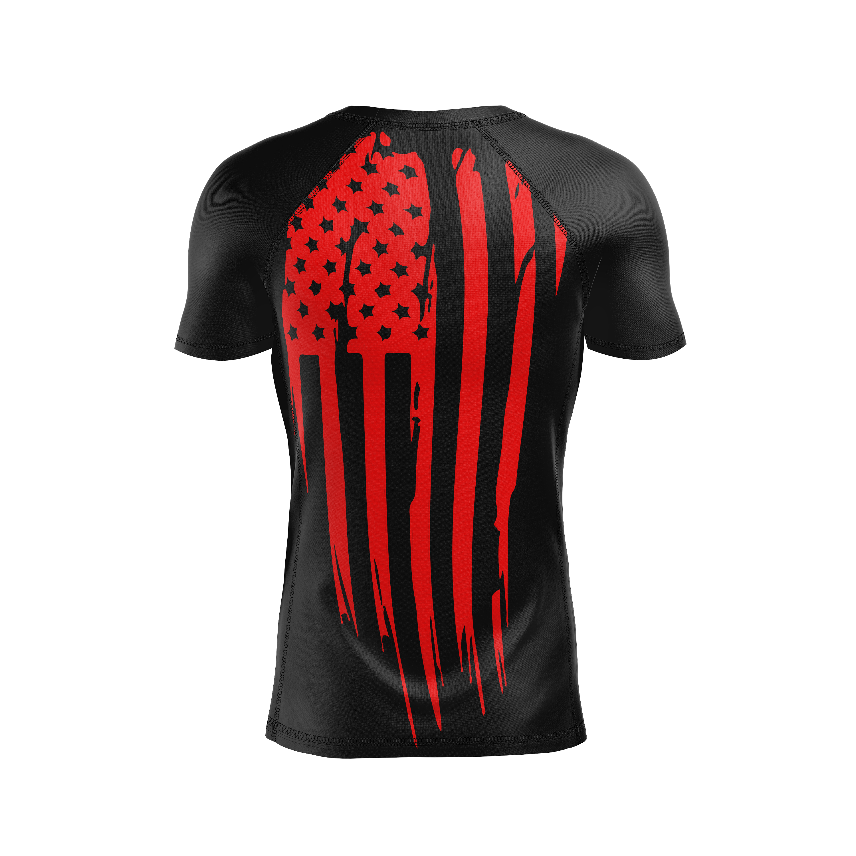 Lui Jiu Jitsu men's rash guard Necessary Violence, black and red