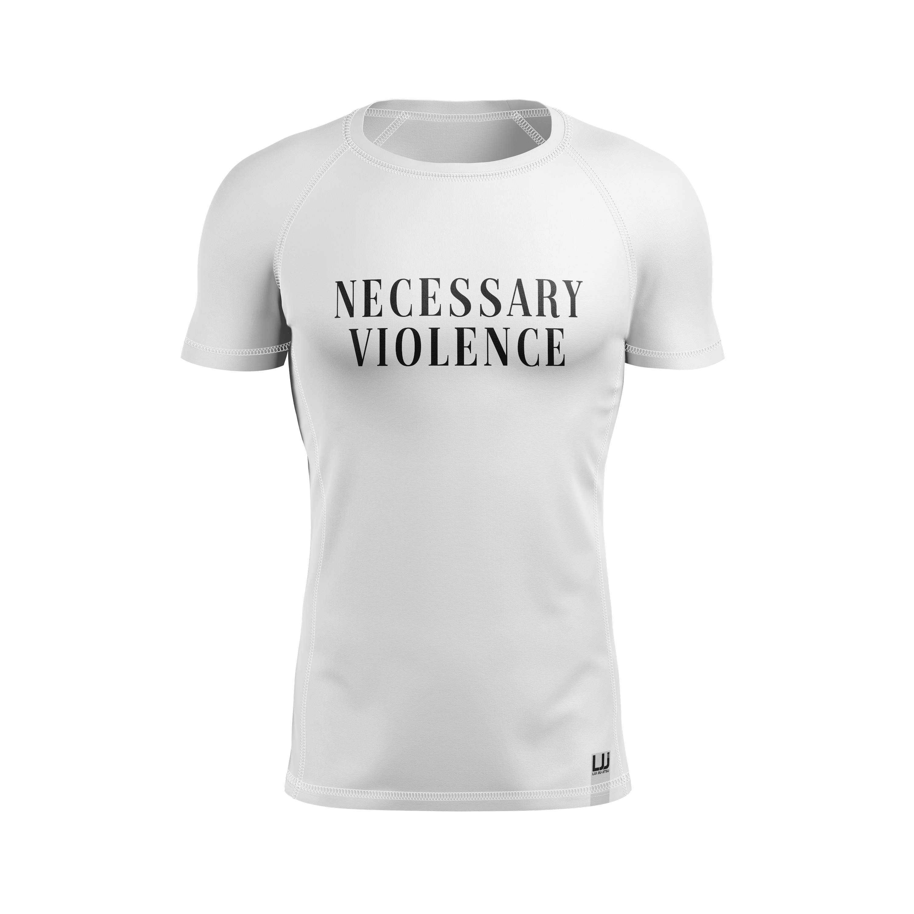 Lui Jiu Jitsu men's rash guard Necessary Violence, white
