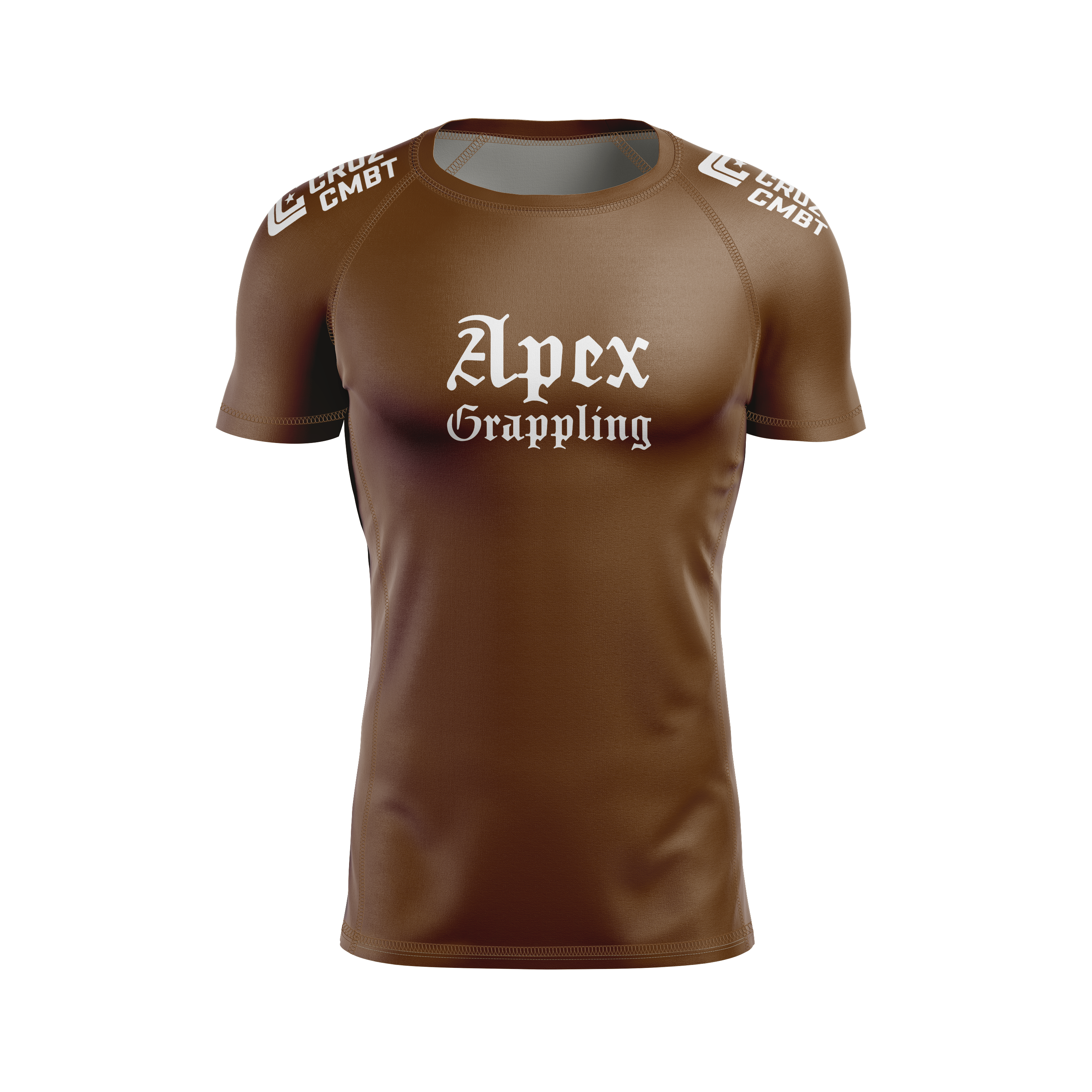 Apex Grappling men's rash guard Ironkeep, brown