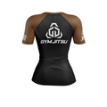 Gym Jitsu women's rash guard Standard Issue Ranked, black/brown