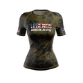 Legends BJJ Women's Rash Guard Patriot Duck Camo, Dark Olive