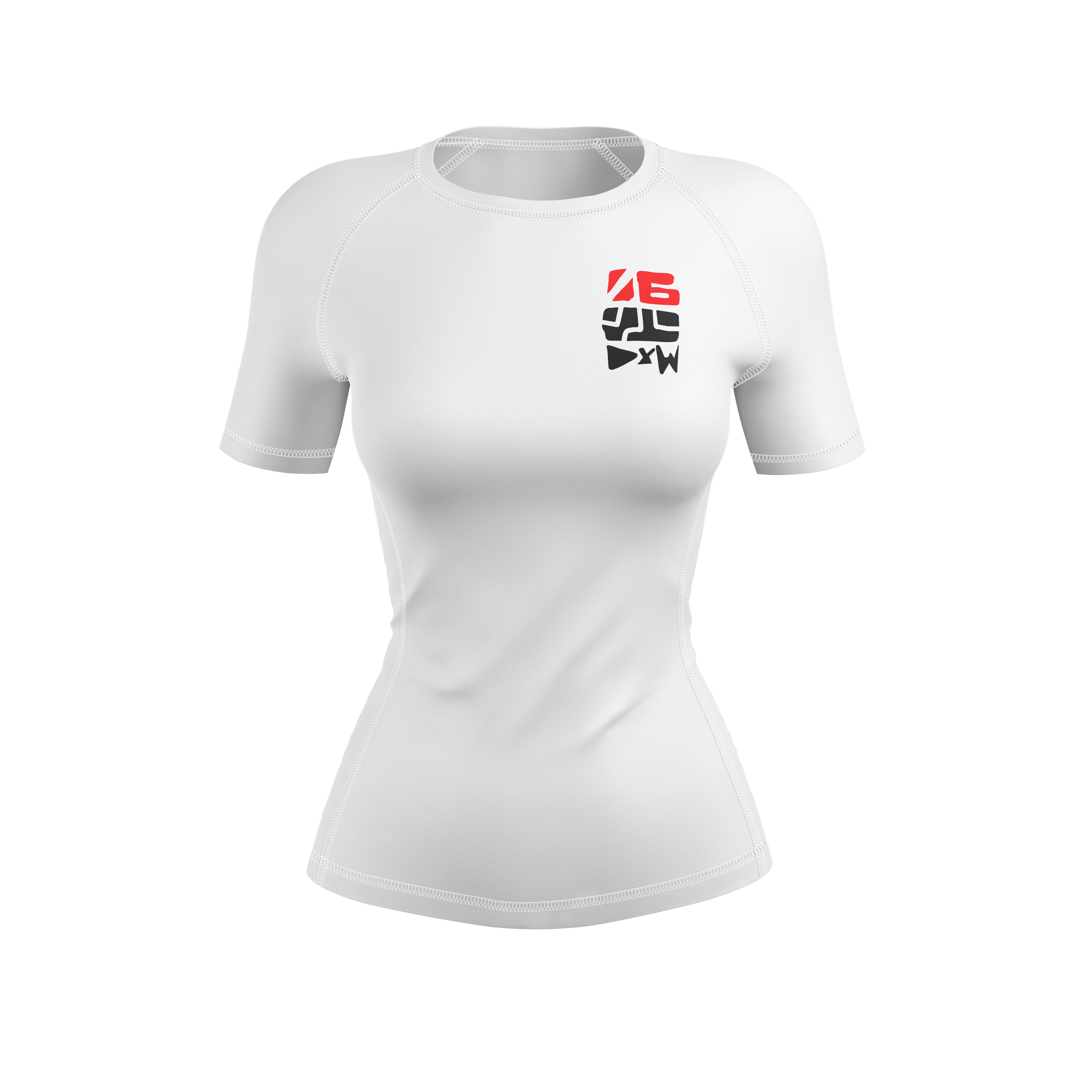 DxW: Snake Fellow women's rash guard, white