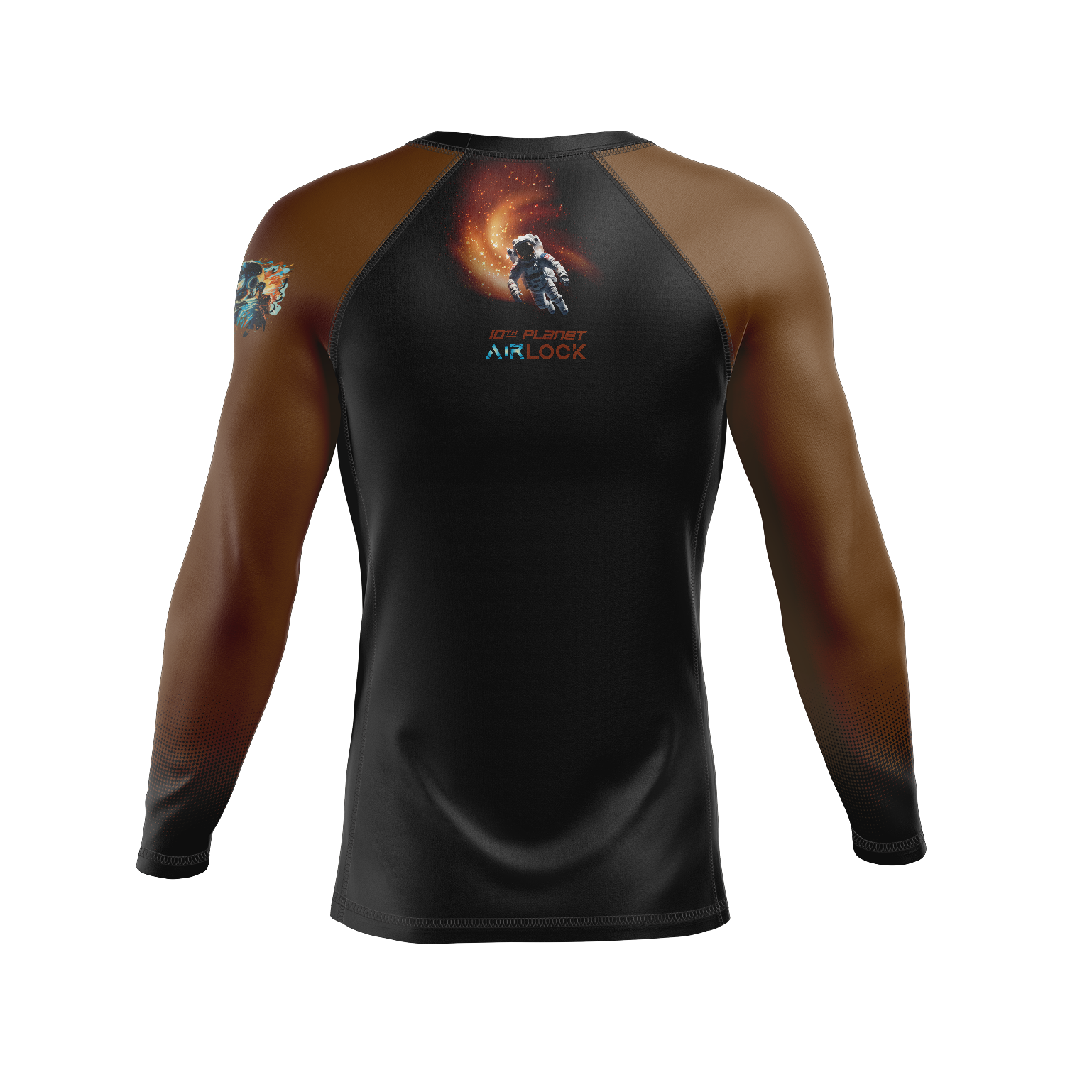 Airlock BJJ men's rash guard Ranked, brown