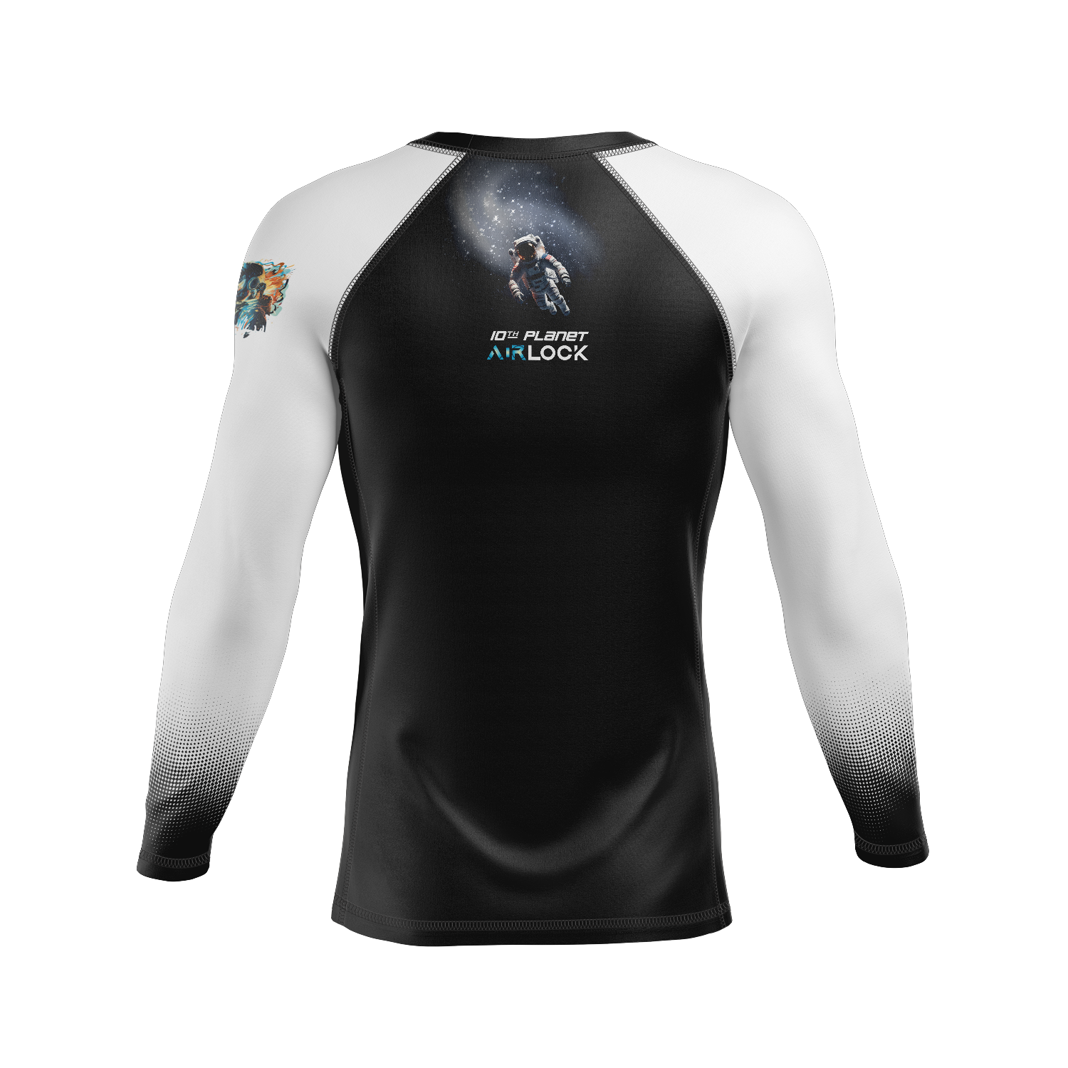 Airlock BJJ men's rash guard Ranked, white