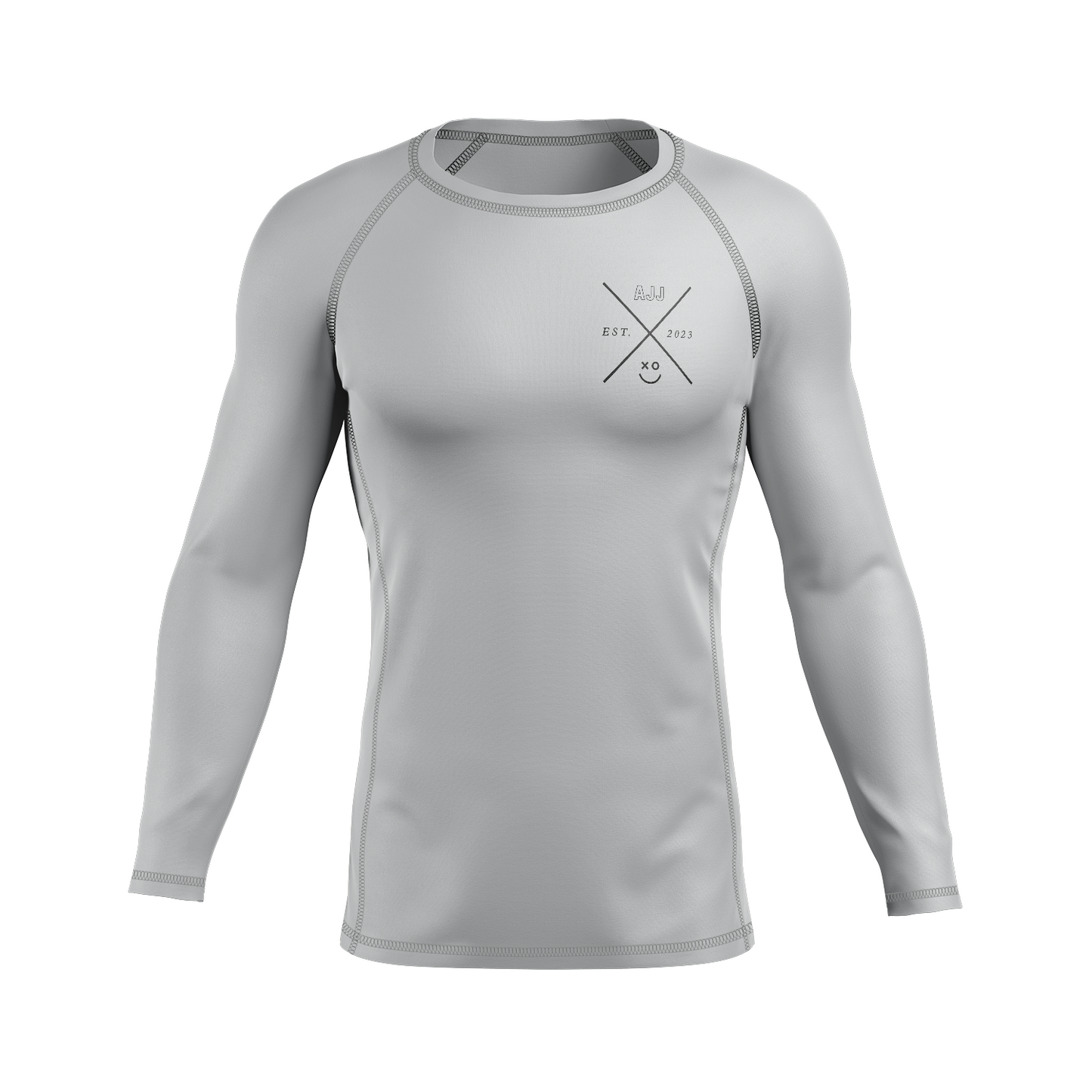 AJJ men's rash guard Summer Comp 23, grey