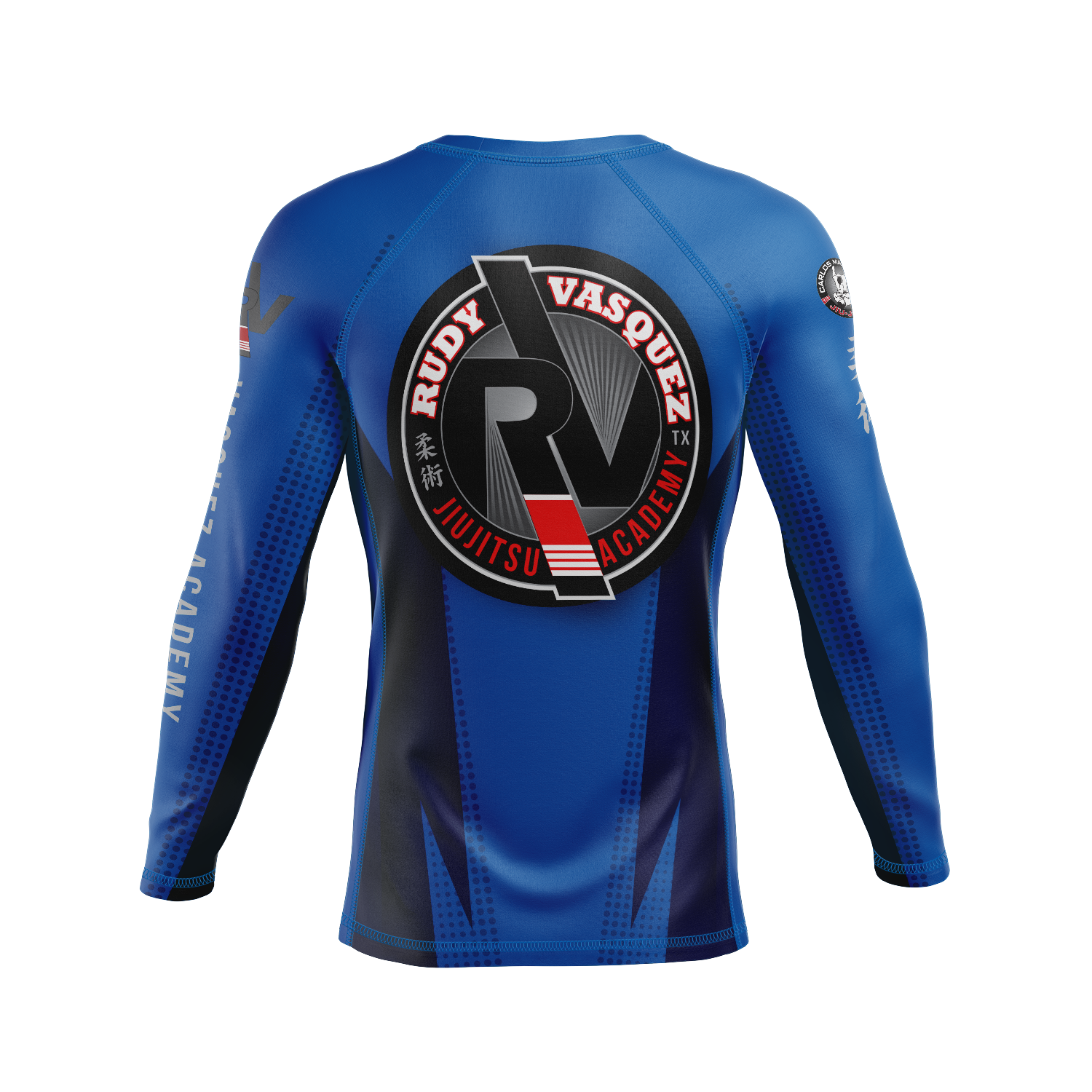 Vasquez Academy men's rash guard Staple Ranked, blue