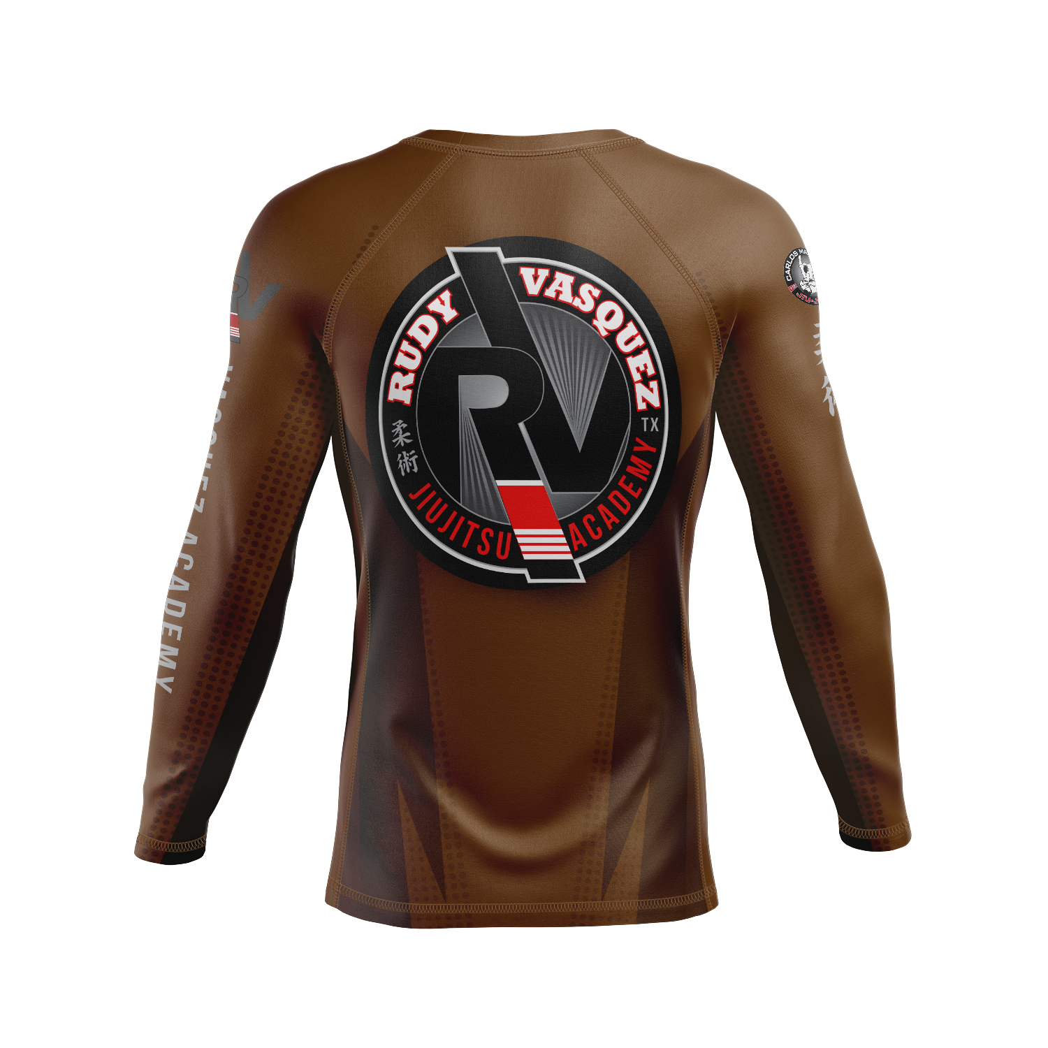 Vasquez Academy men's rash guard Staple Ranked, brown