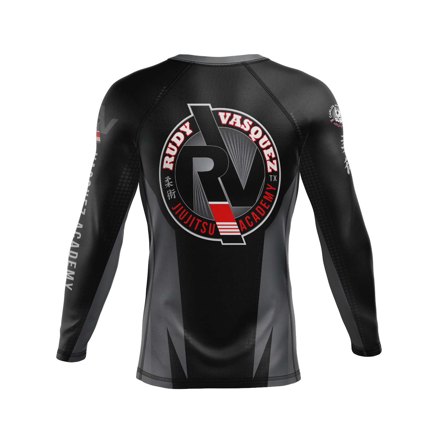 Vasquez Academy men's rash guard Staple Ranked, stealth black