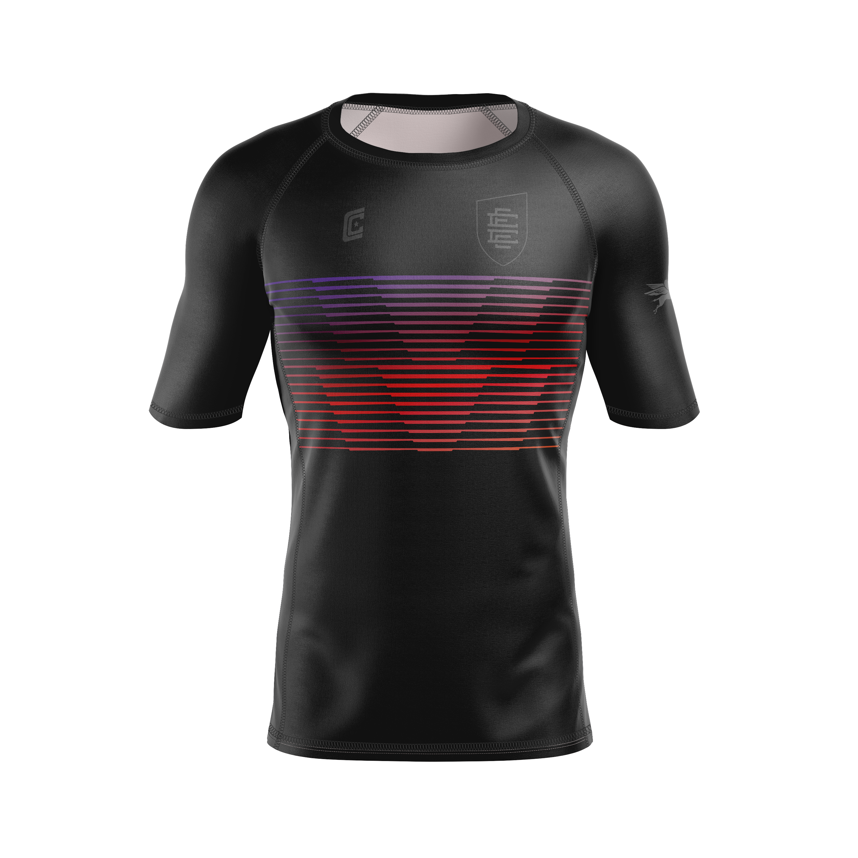 CCFC Reapers men's rash guard, black/purple/red