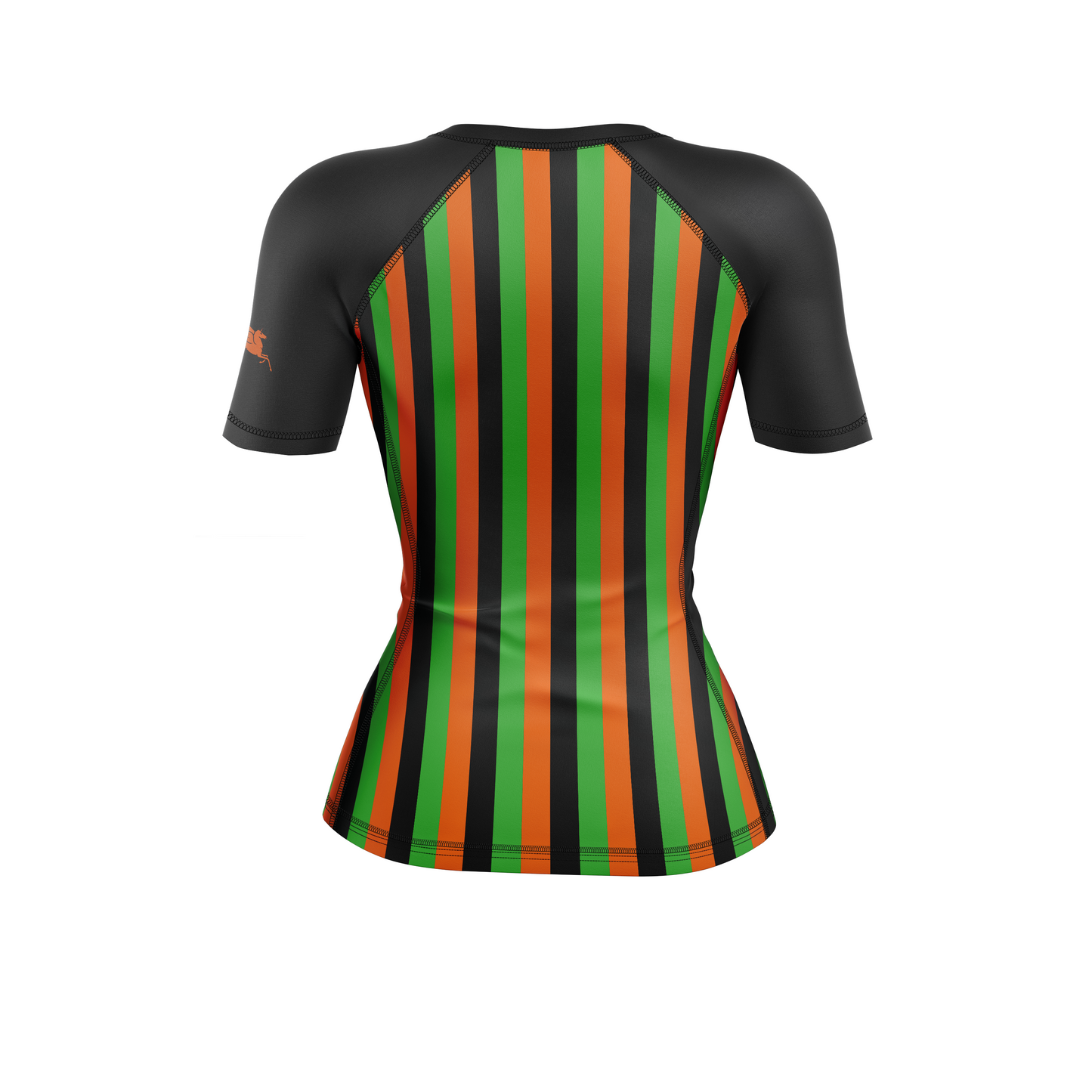CCFC women's rash guard Golciaga United, black orange and green