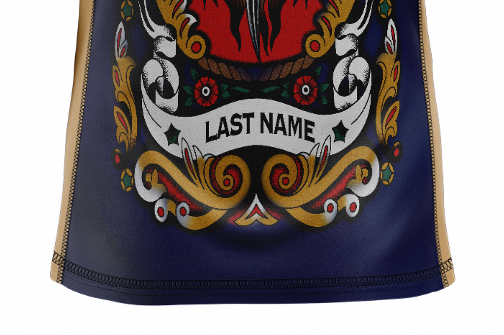 Garry Tonon men's short sleeve rash guard American Asshole, navy blue