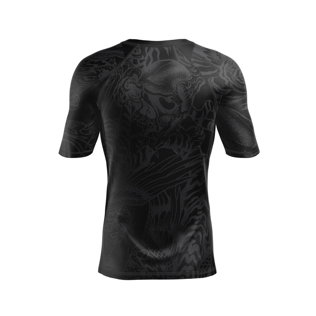Garry Tonon men's short sleeve rash guard Black Metal, black