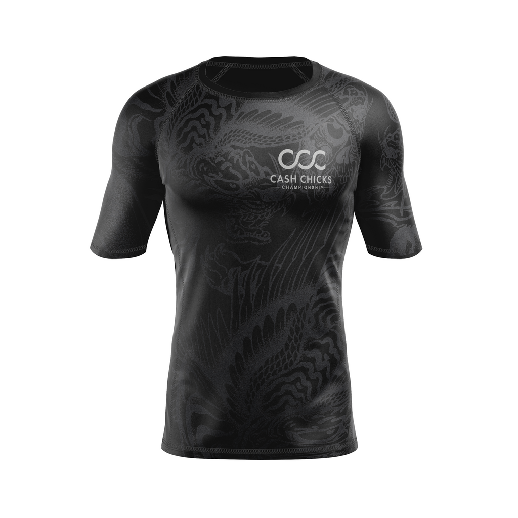 Garry Tonon men's short sleeve rash guard Black Metal, black