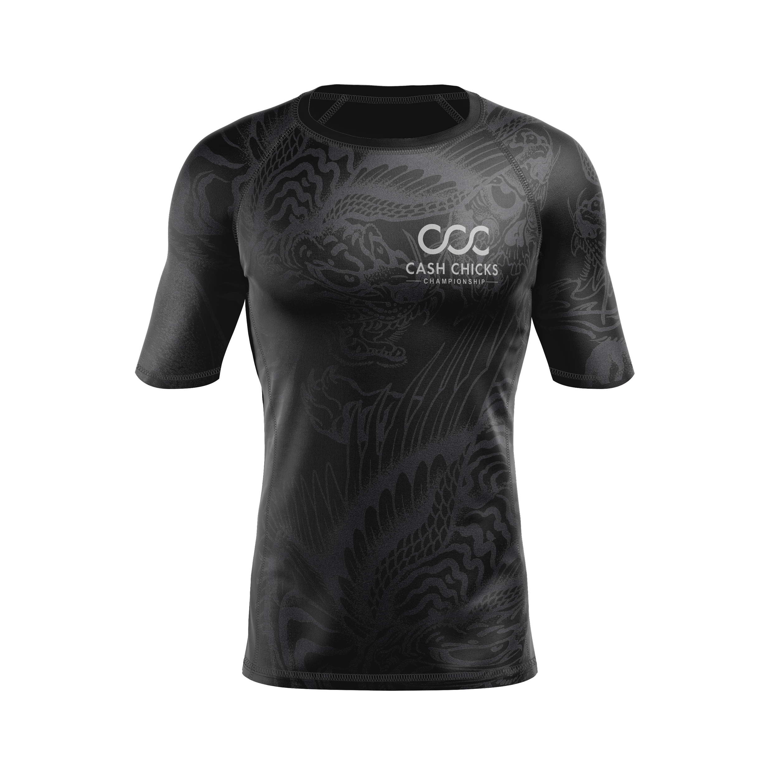Garry Tonon men's short sleeve rash guard Black Metal, black