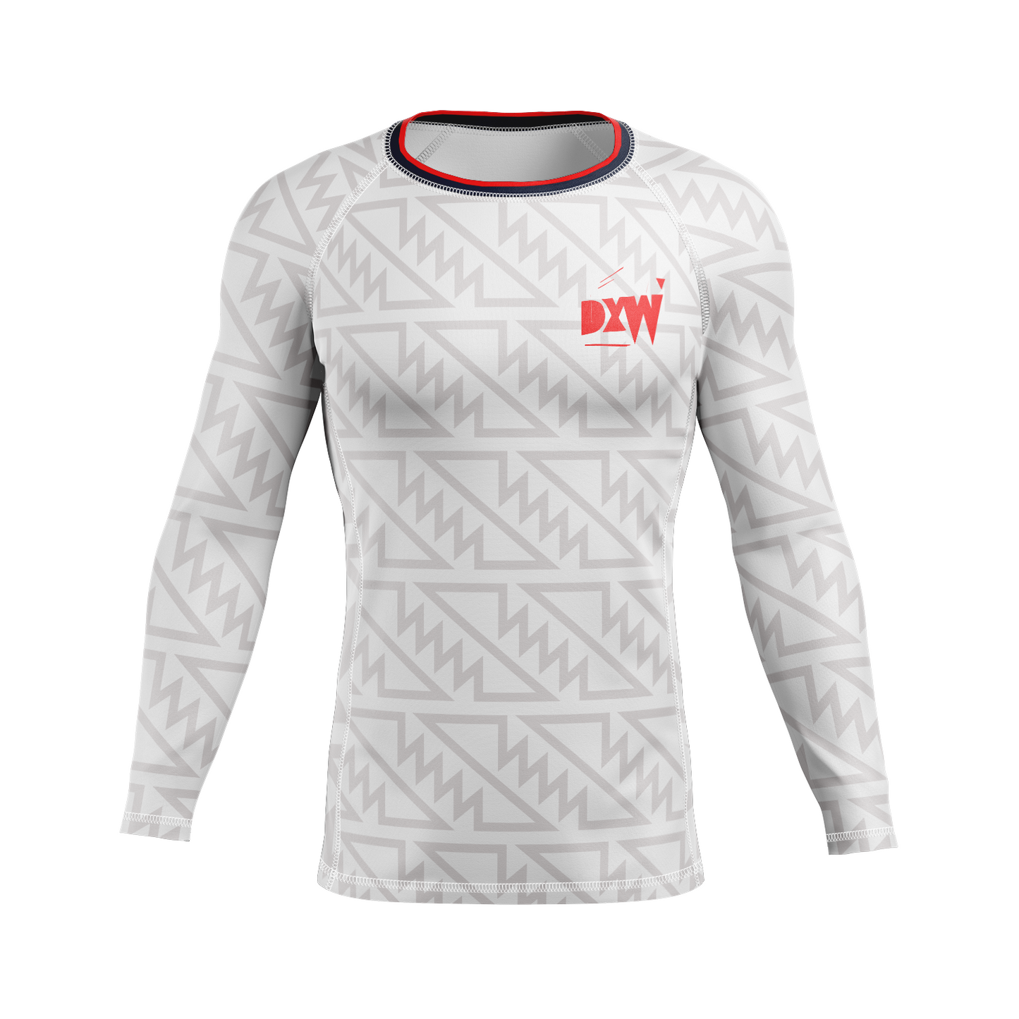 Death by Wristlock: American Psycho men's rash guard, white