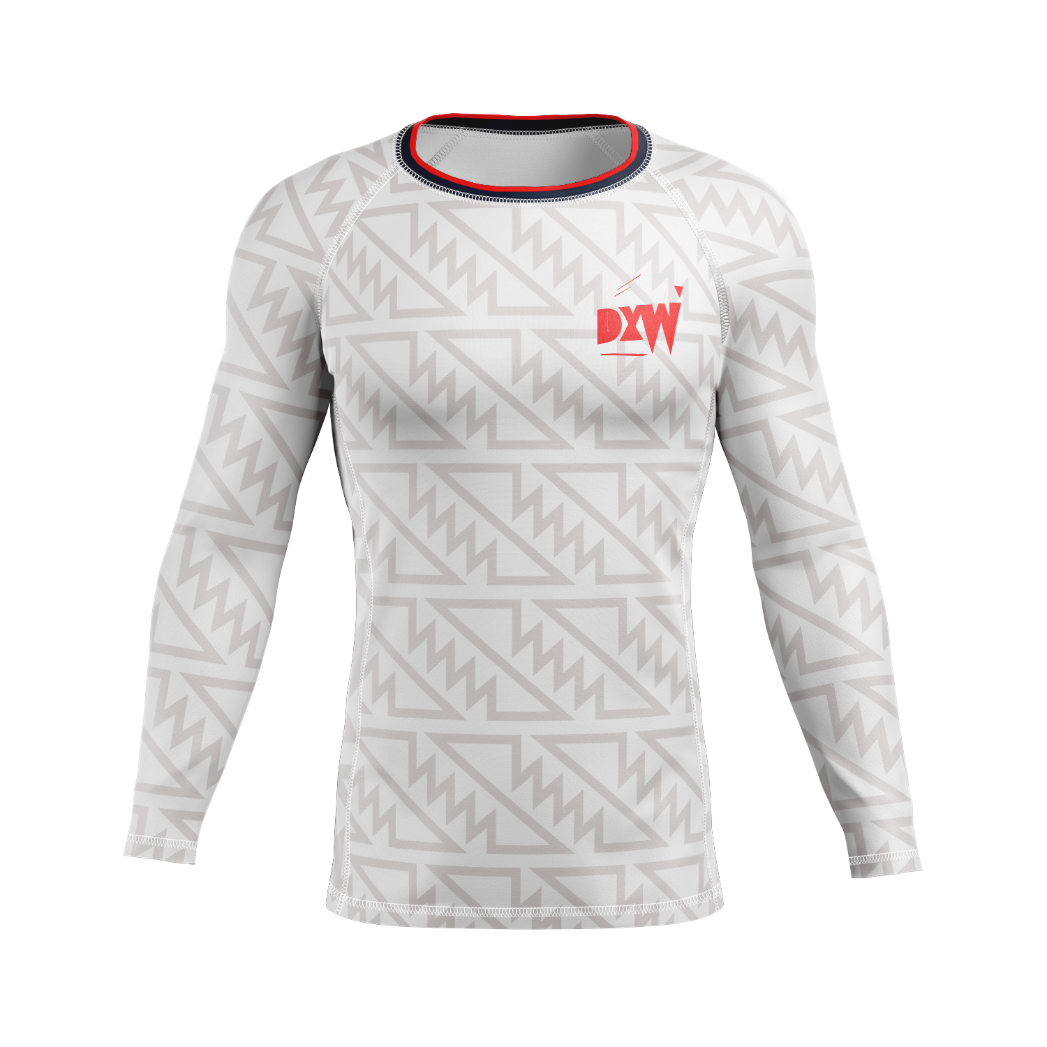 DxW: American Psycho men's rash guard, white