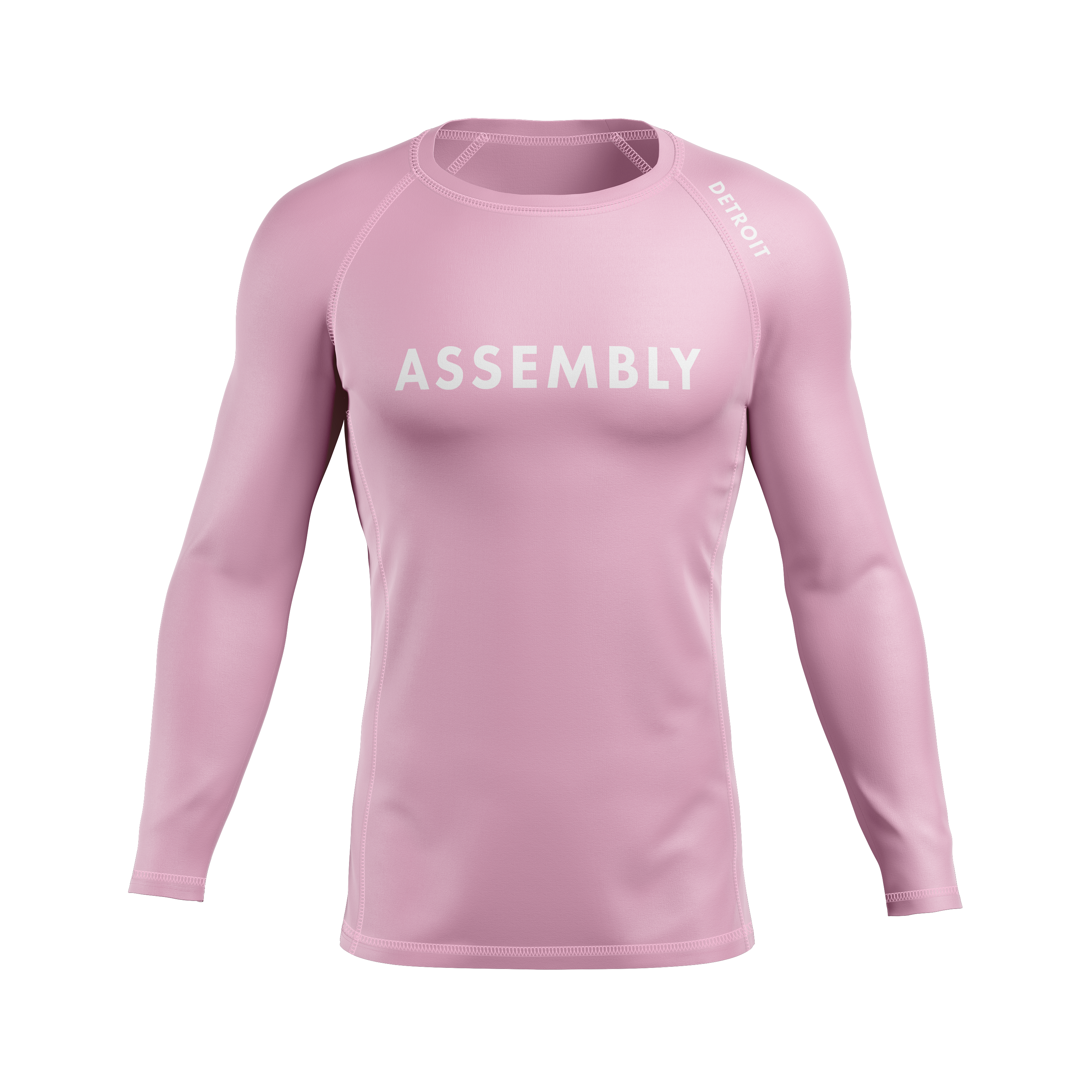 Assembly men's rash guard Standard Issue, white on pink