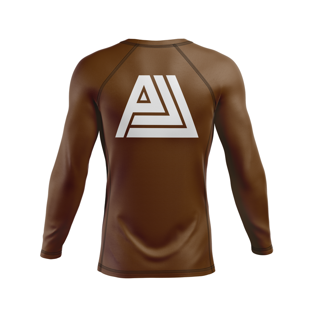 Assembly men's rash guard Standard Issue, white on brown