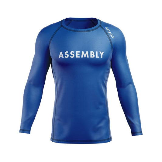 Assembly men's rash guard Standard Issue, white on blue