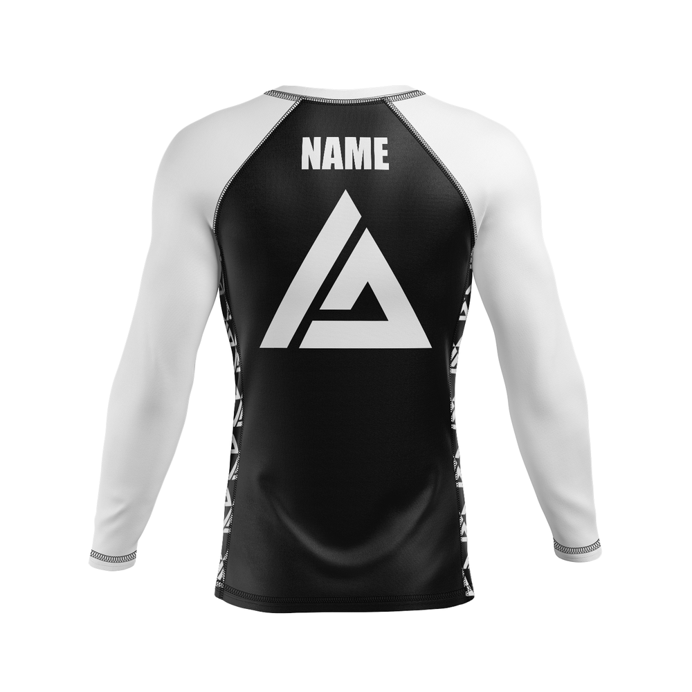 Baltimore BJJ men's rash guard Ranked, black and white