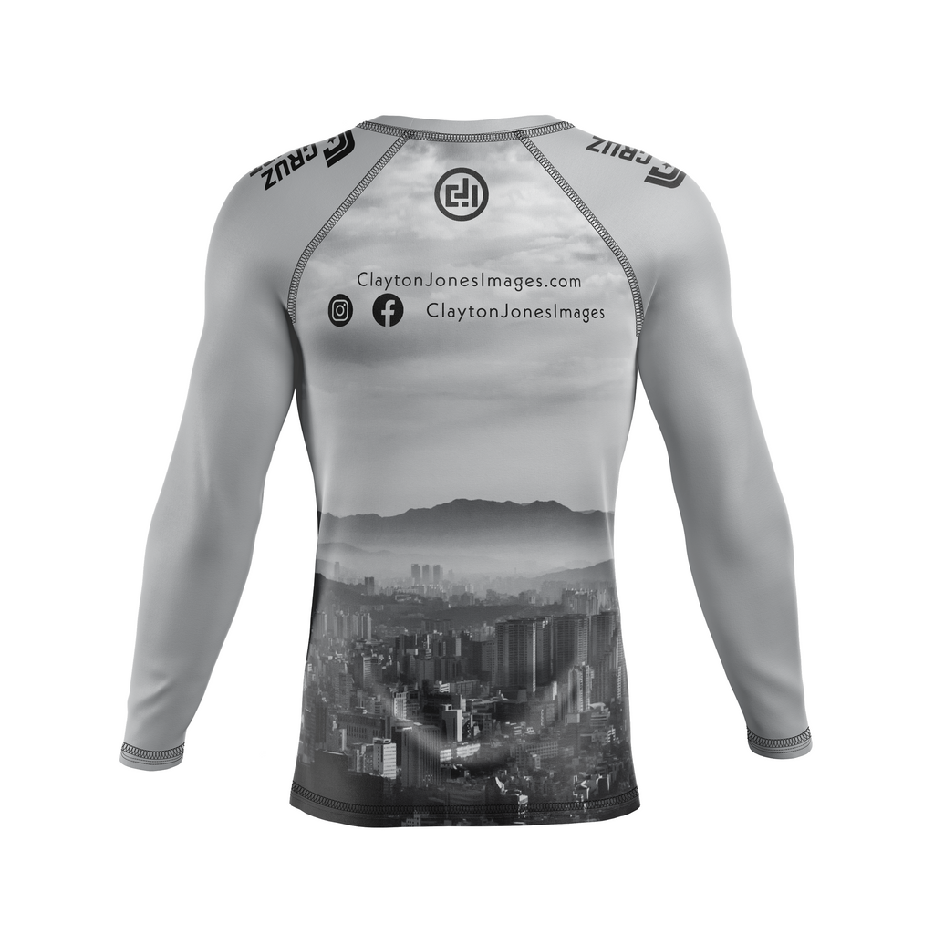 Clayton Jones Images men's rash guard Seol Wrap, grey