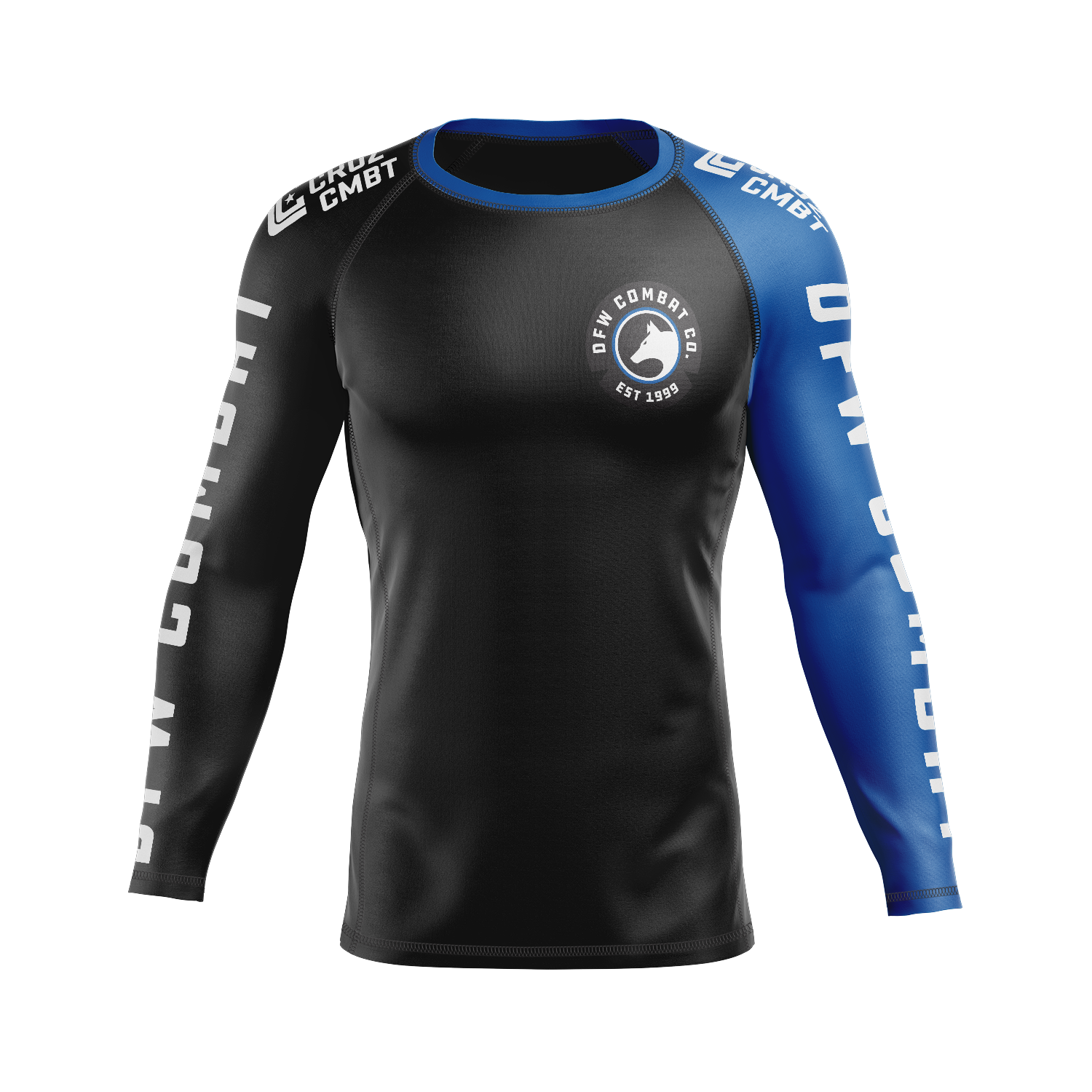 DFW Combat men's rash guard Ranked, blue