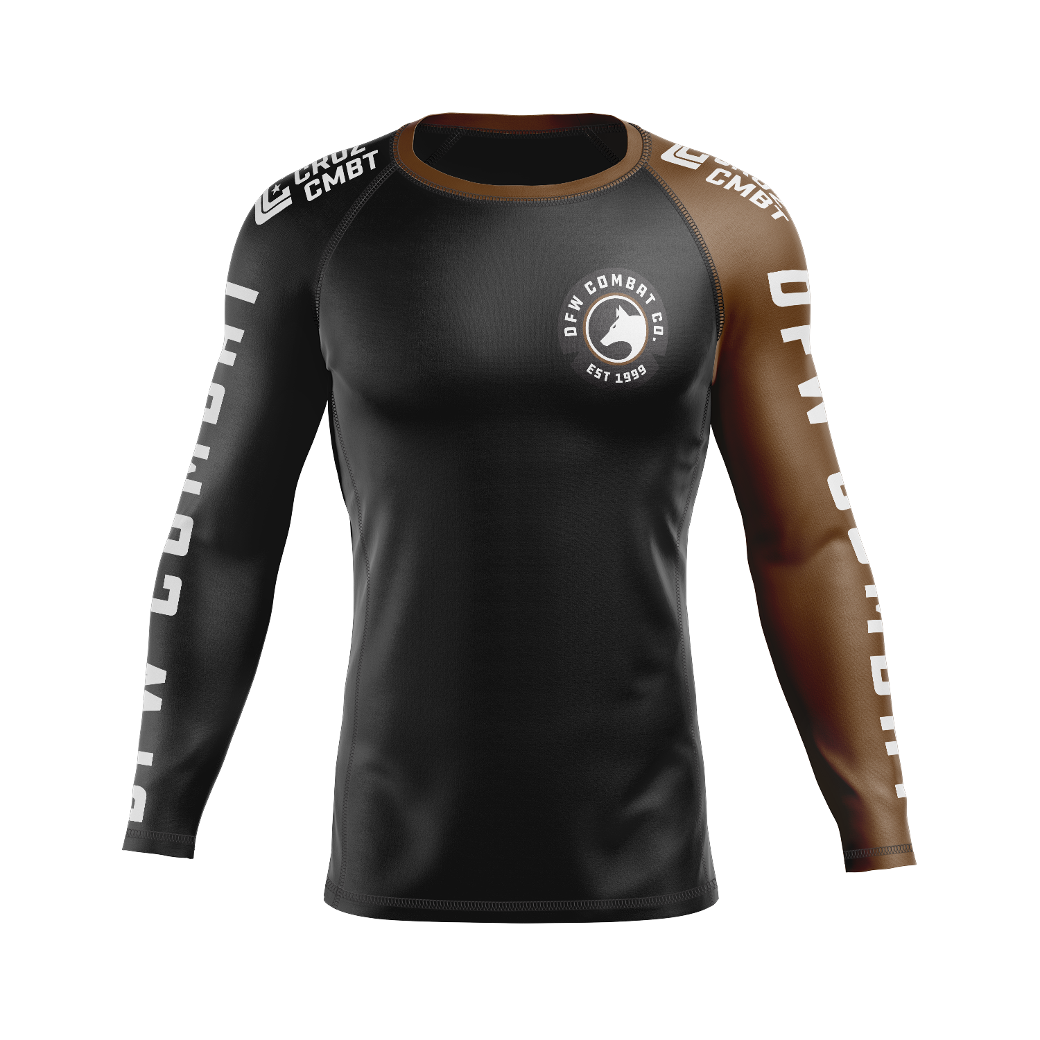 DFW Combat men's rash guard Ranked, brown