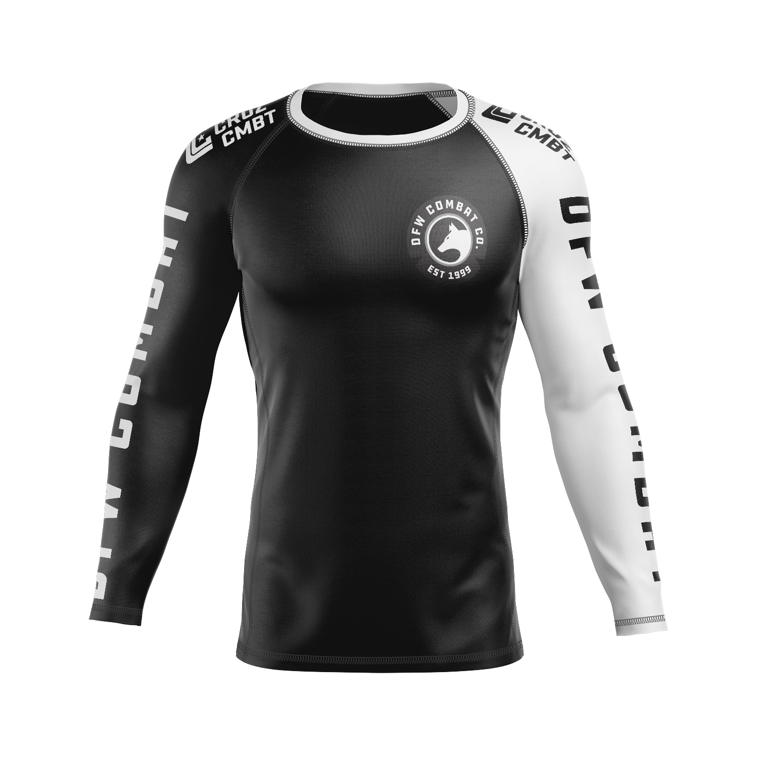 DFW Combat men's rash guard Ranked, white