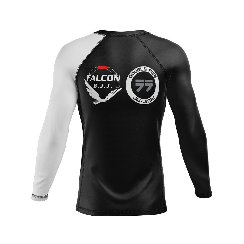 Falcon BJJ men's rash guard Standard Issue, black and white