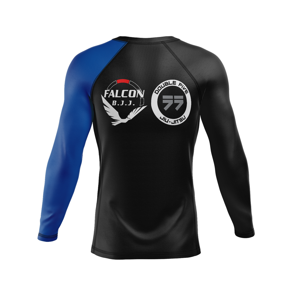 Falcon BJJ women's rash guard Standard Issue, black and blue