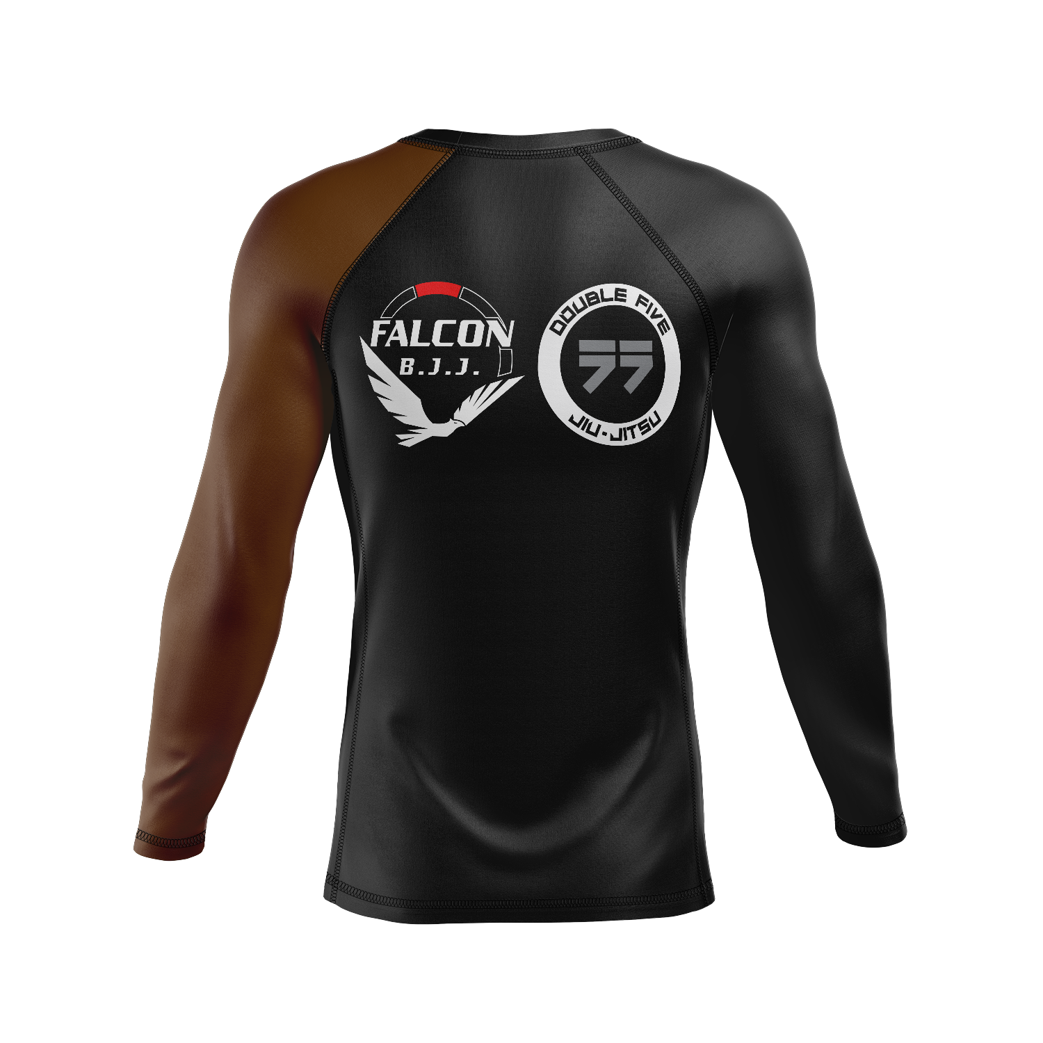 Falcon BJJ men's rash guard Standard Issue, black and brown