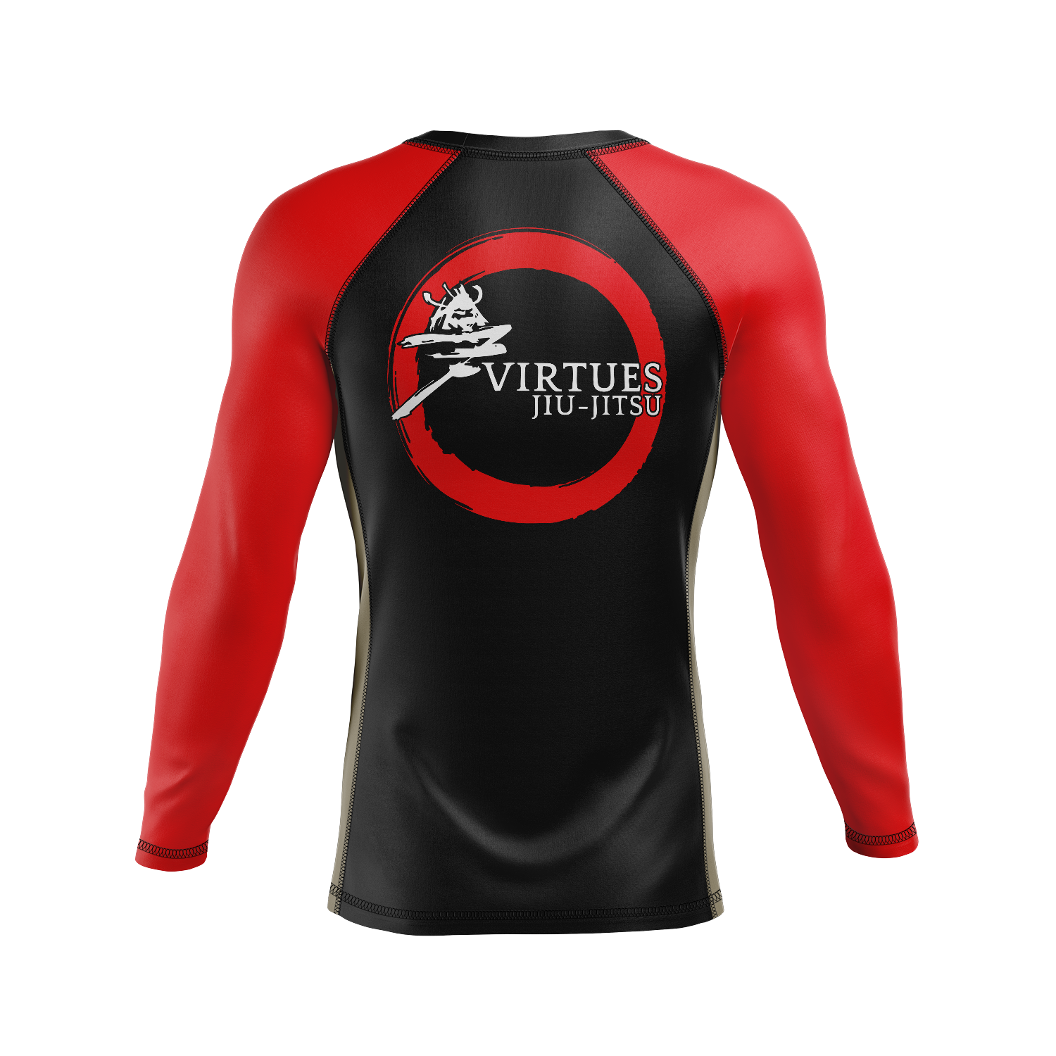 wholesale 7 Virtues men's rash guard Standard Issue, black and red
