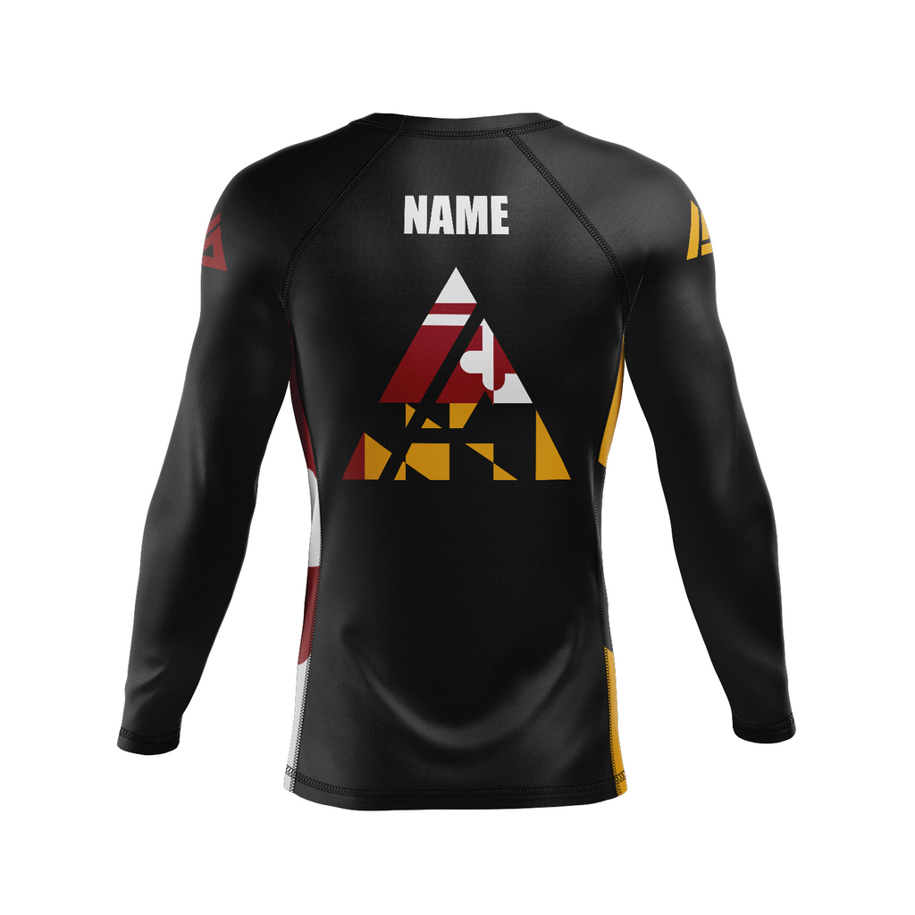 Baltimore BJJ men's rash guard Flag, black