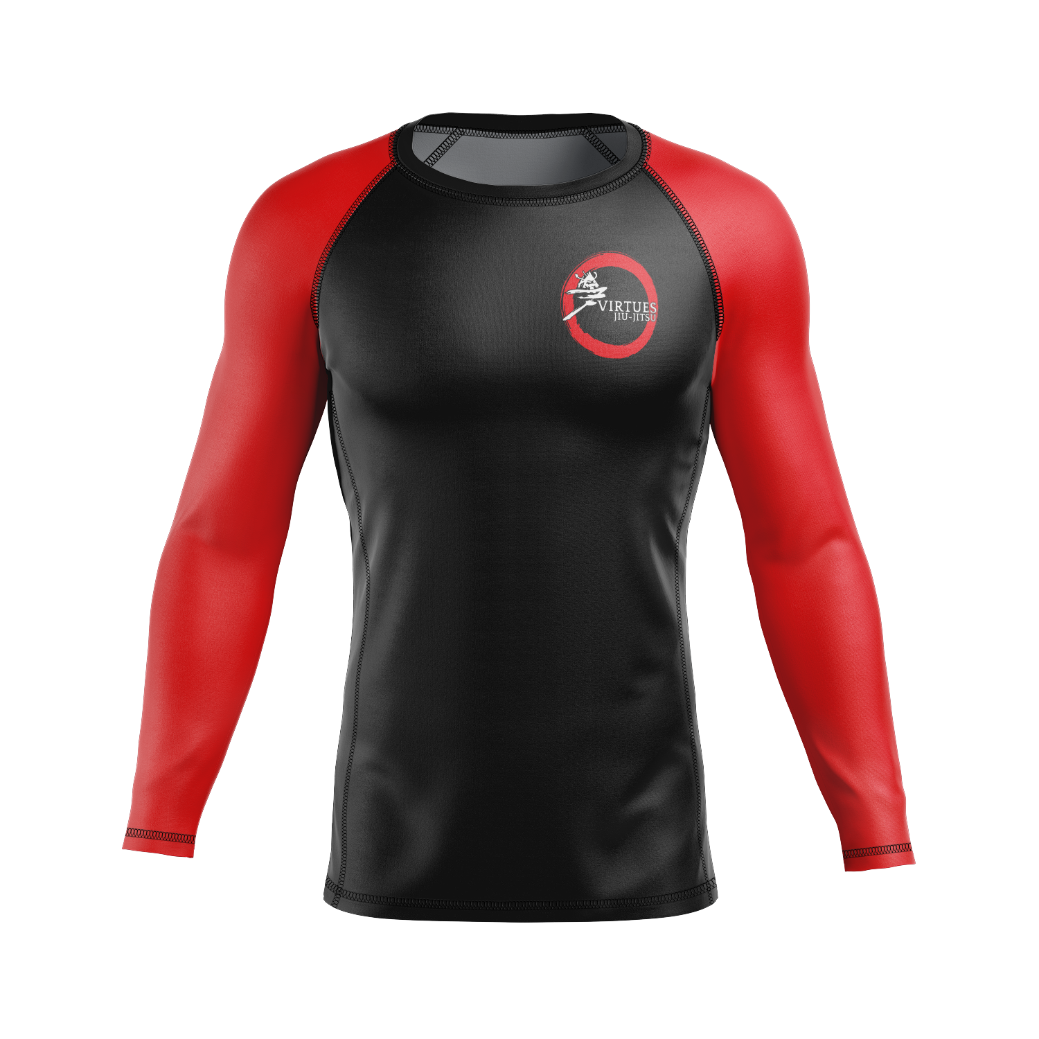 wholesale 7 Virtues men's rash guard Standard Issue, black and red